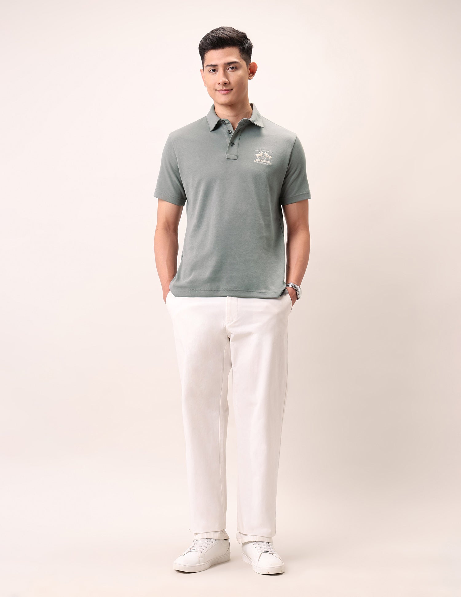 Muscle Fit Outdoor Polo Shirt Light Grey - U.S. Polo Assn. India | Large