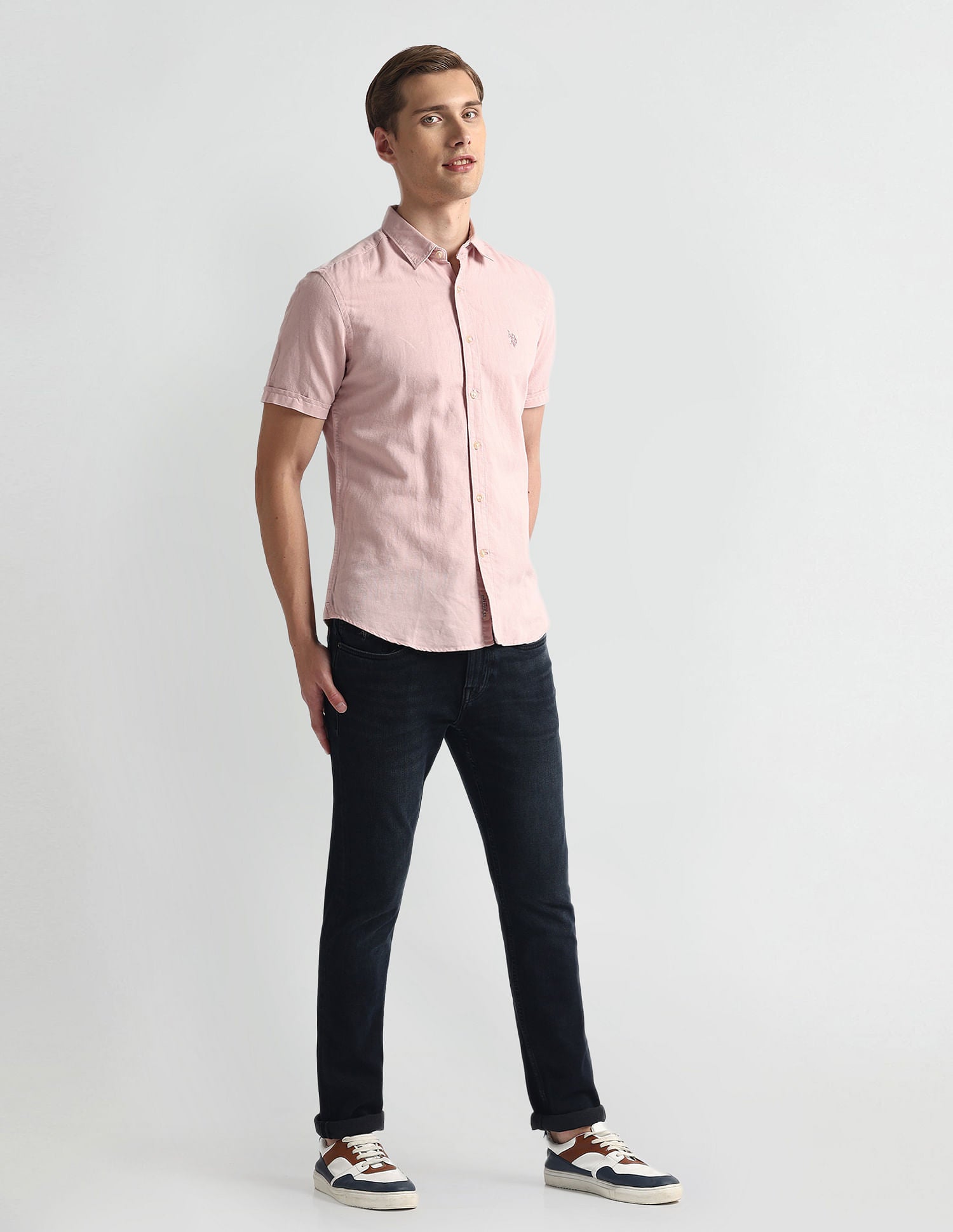 Short Sleeve Solid Shirt Pink - U.S. POLO ASSN. | Large