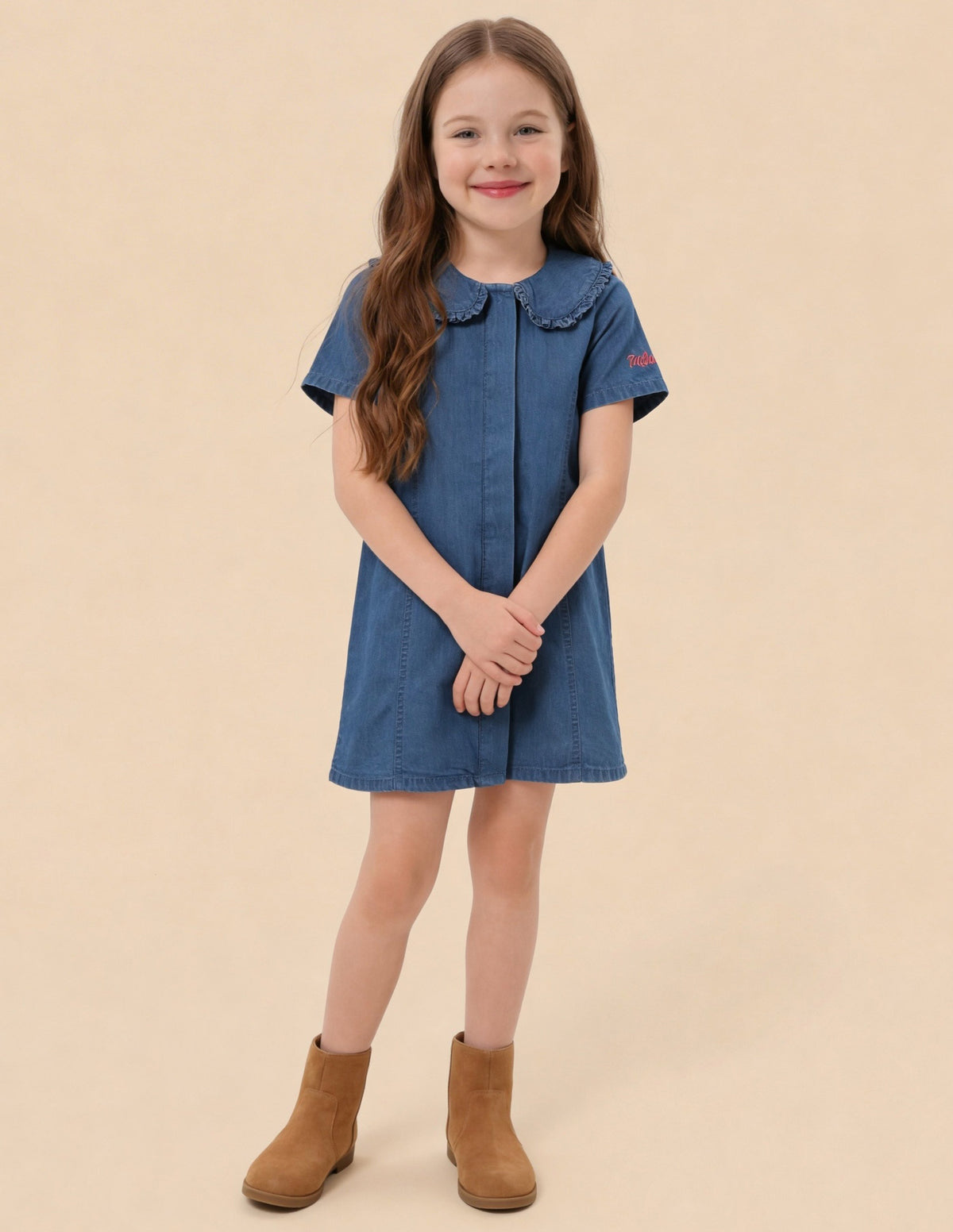 Solid Denim Dress
