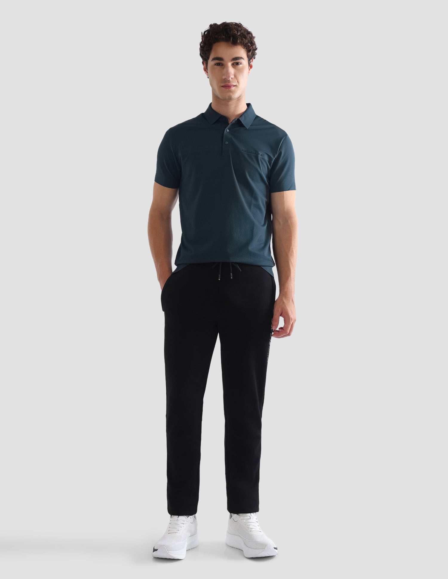 Solid Slim Fit Active Polo Shirt Teal - U.S. Polo Assn. India | Large