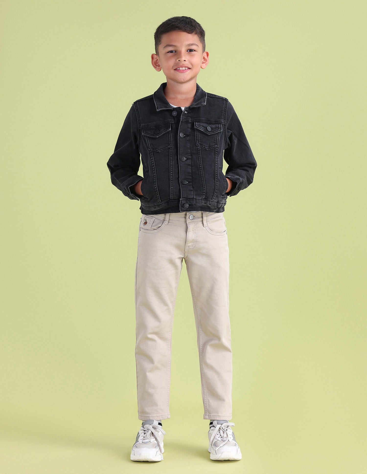 Boys Solid Spread Collar Jacket Black - U.S. POLO ASSN. | Large