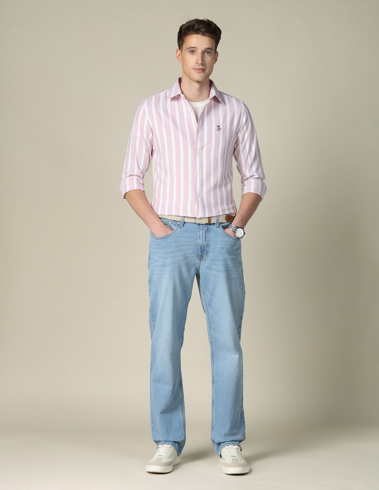 Tailored Fit Oxford Shirt Pink - U.S. POLO ASSN. | Large