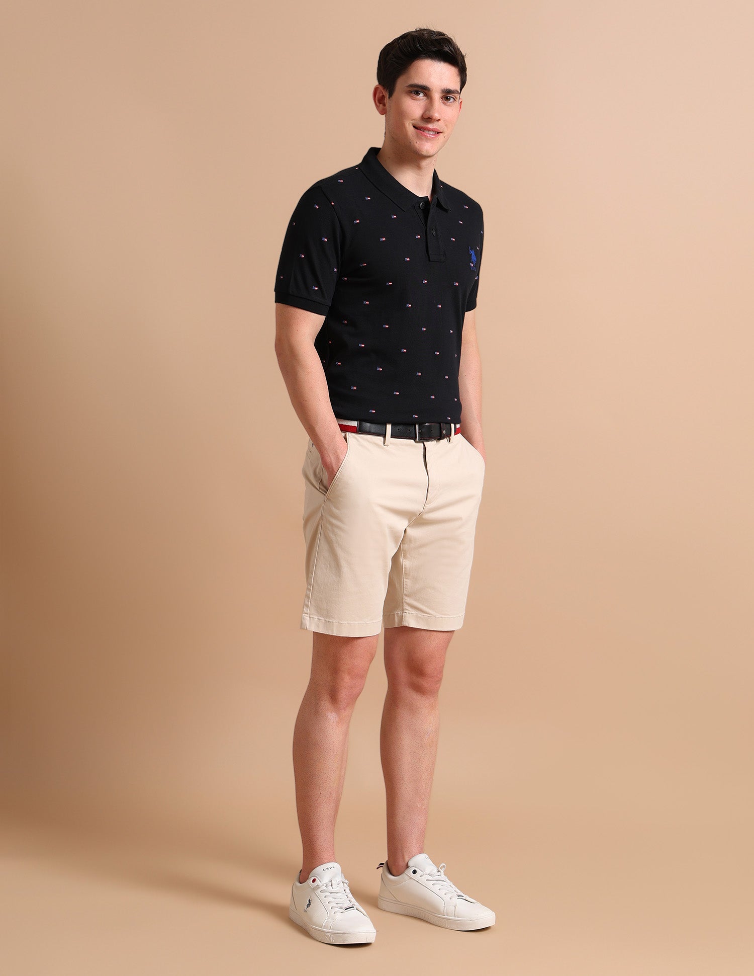 Flag Print Polo Shirt Black - U.S. POLO ASSN. | Large