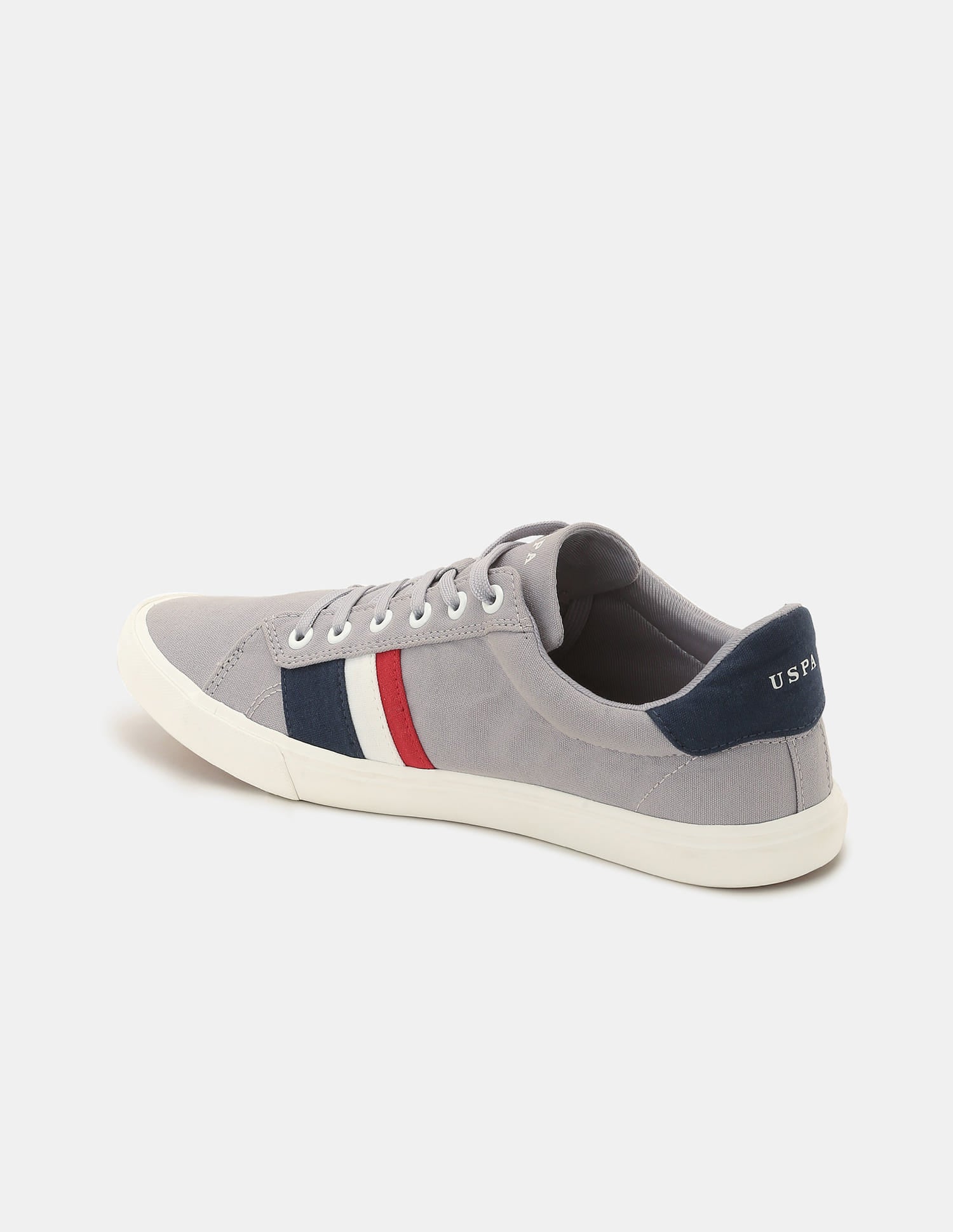 Men Striped Round Toe Abor 5.0 Sneakers Grey - U.S. Polo Assn. India | Large