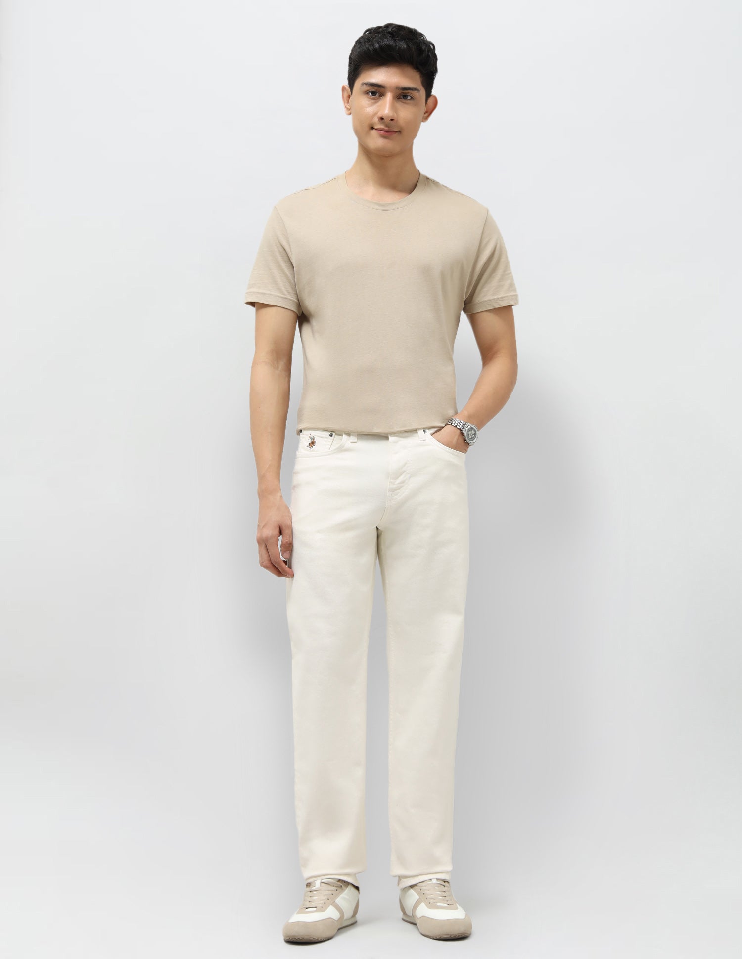 Shawn Relaxed Fit White Jeans Ivory - U.S. POLO ASSN. | Large