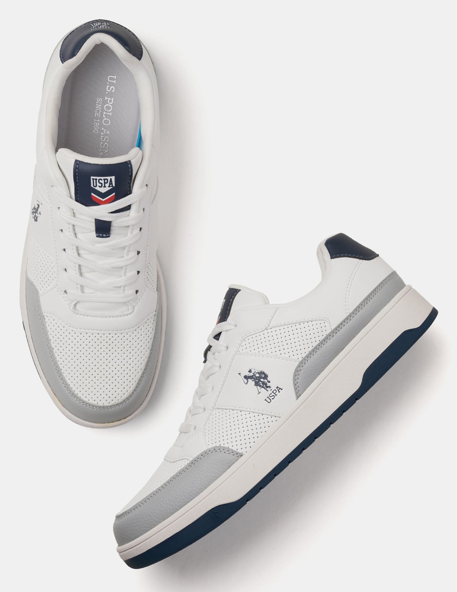 Men Colour Blocked Simon 2.0 Sneakers Light Grey - U.S. Polo Assn. India | Large