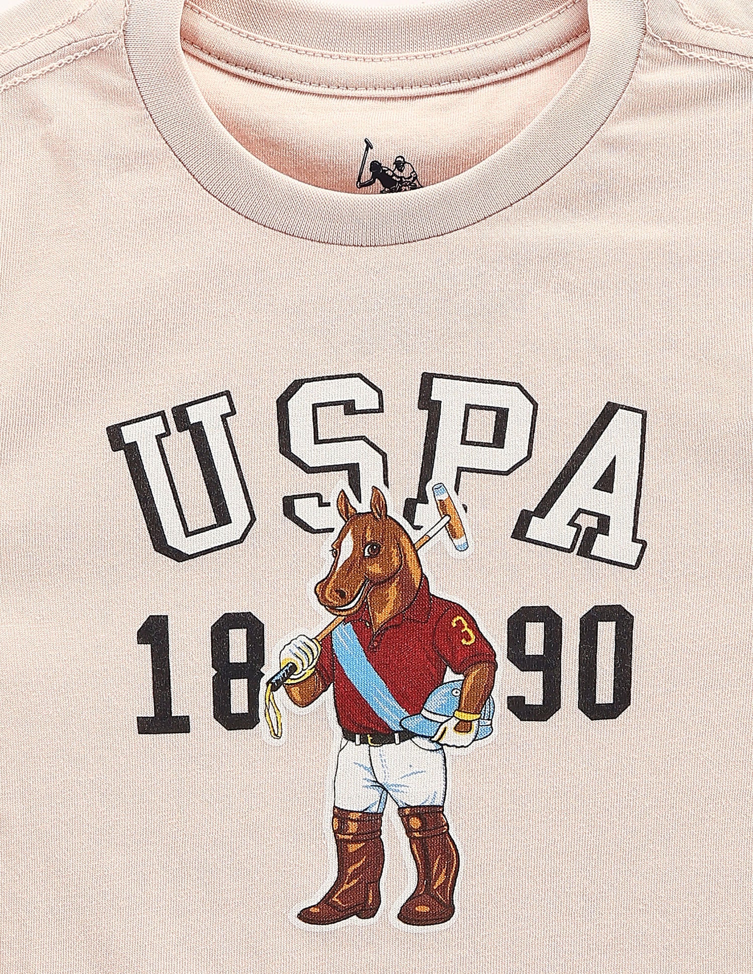 Boys Mascot Cotton T-Shirt Light Pink - U.S. POLO ASSN. | Large