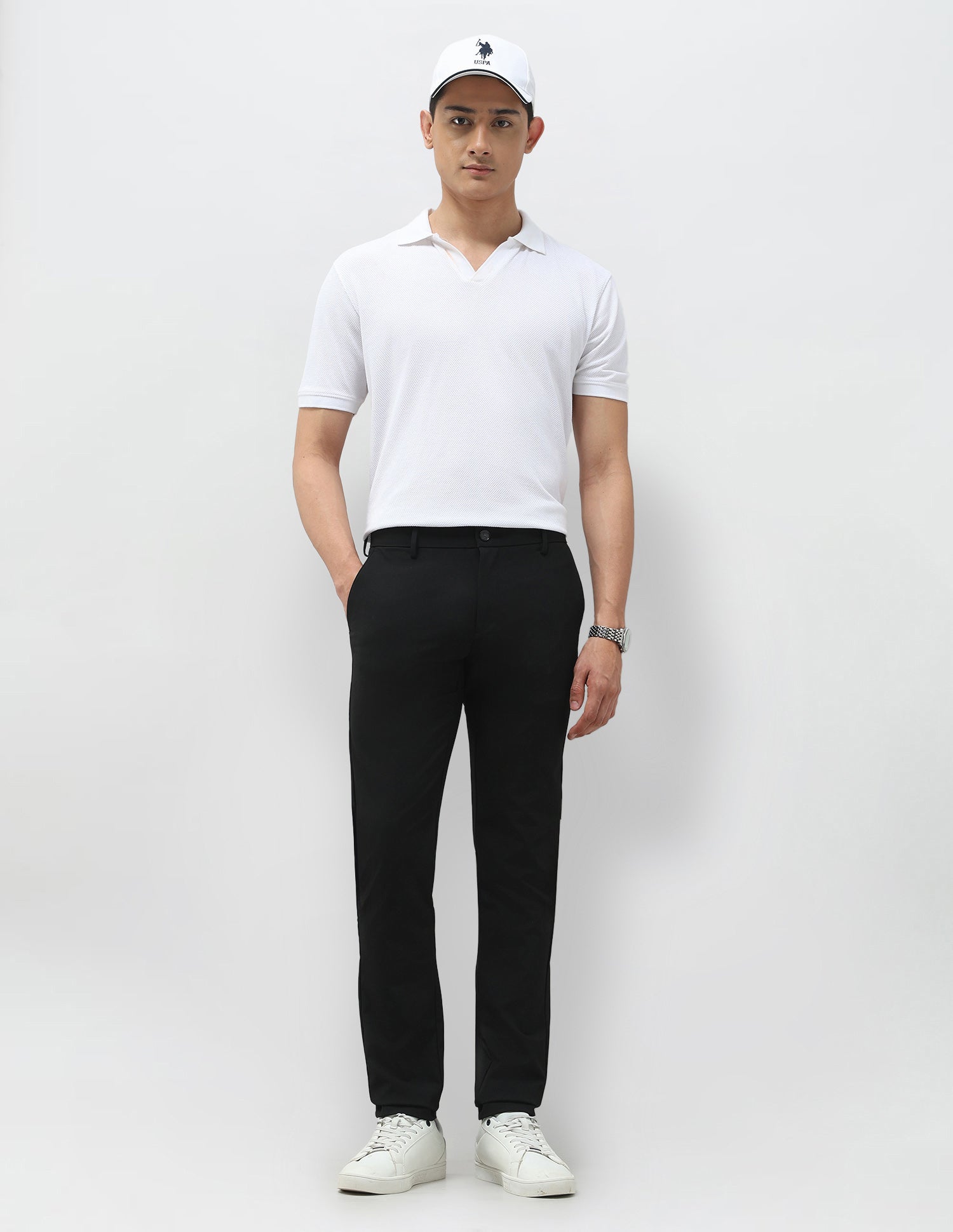 Mid Rise Satin Trousers Black - U.S. POLO ASSN. | Large