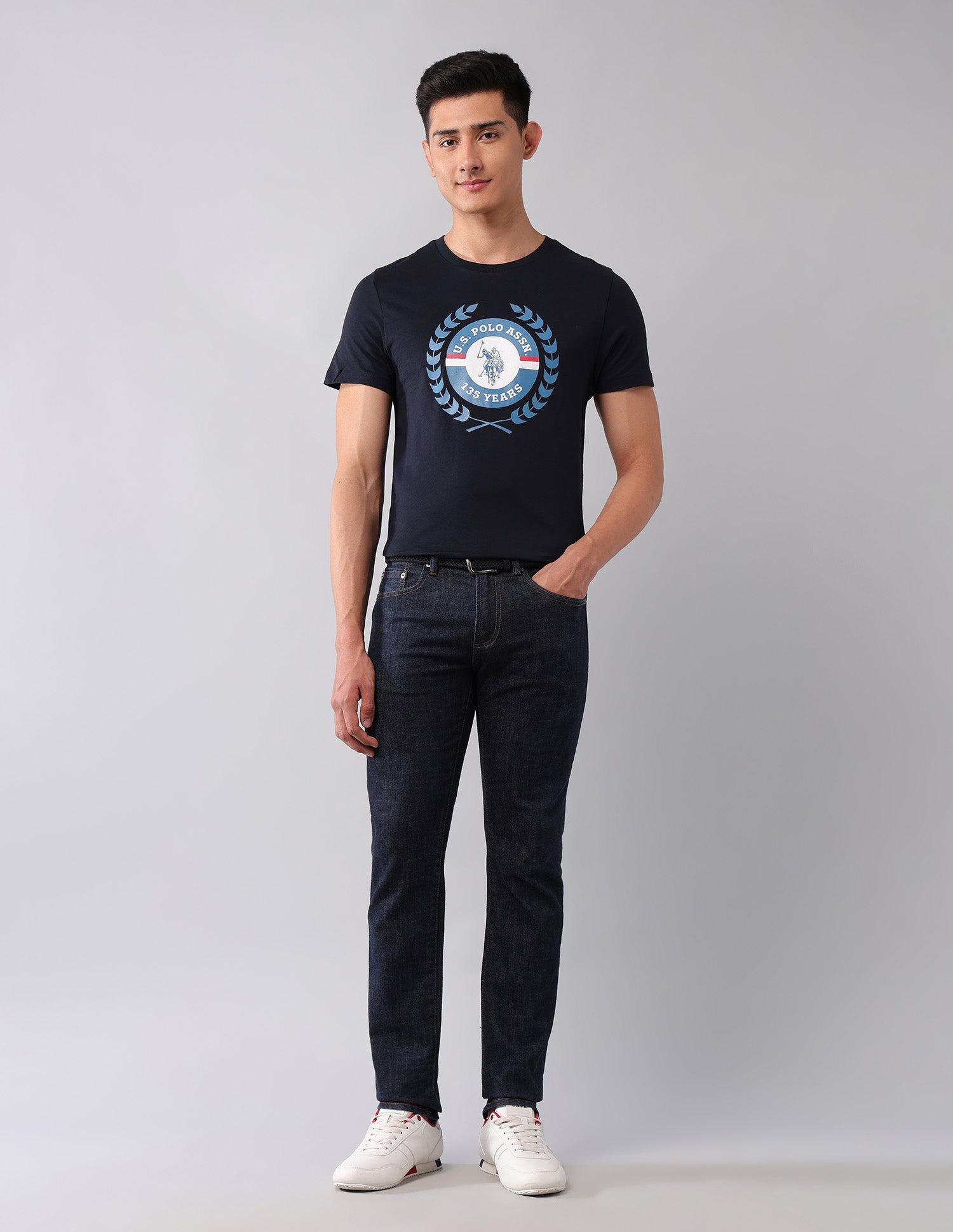 Pure Cotton Brand Printed T-Shirt Navy - U.S. Polo Assn. India | Large