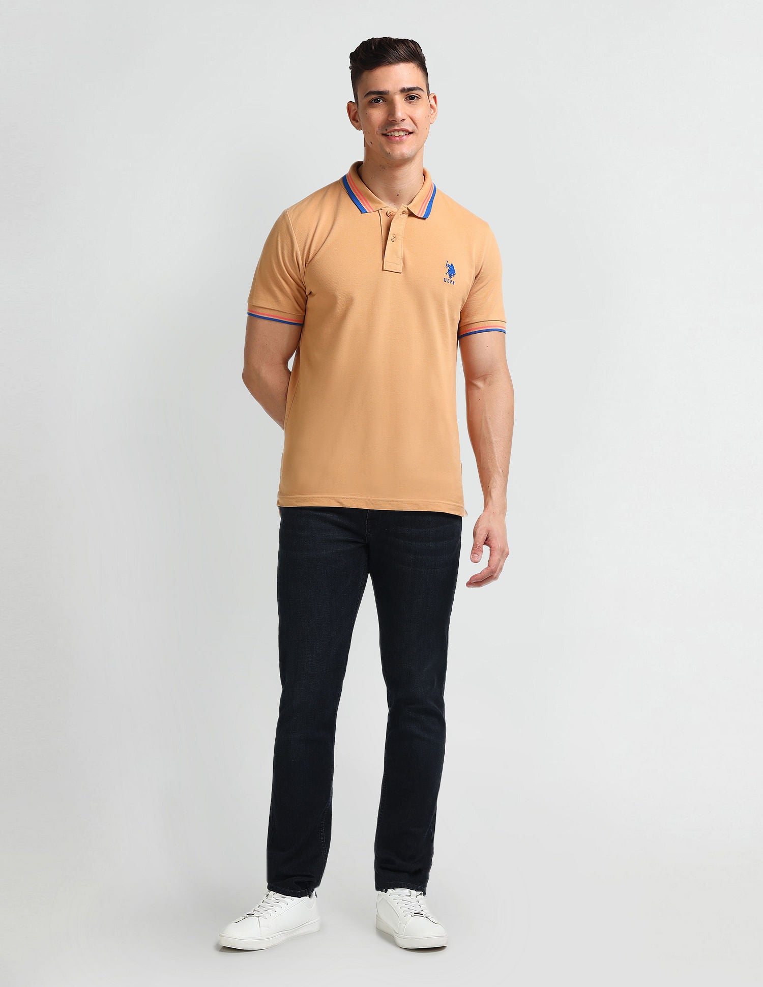 Brandon Slim Tapered Fit Blue Jeans Blue - U.S. Polo Assn. India | Large