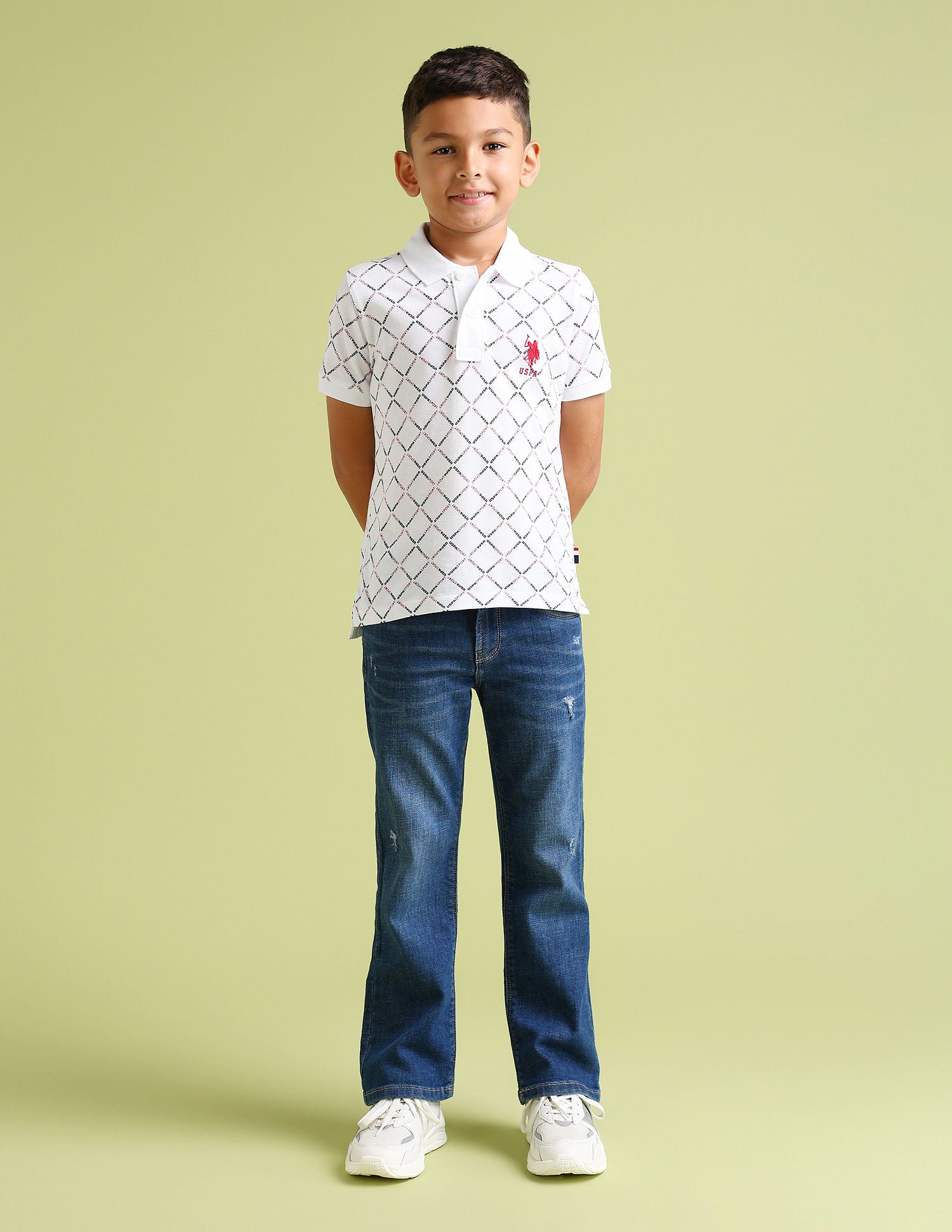 Boys Regular Fit Polo Shirt White - U.S. Polo Assn. India | Large