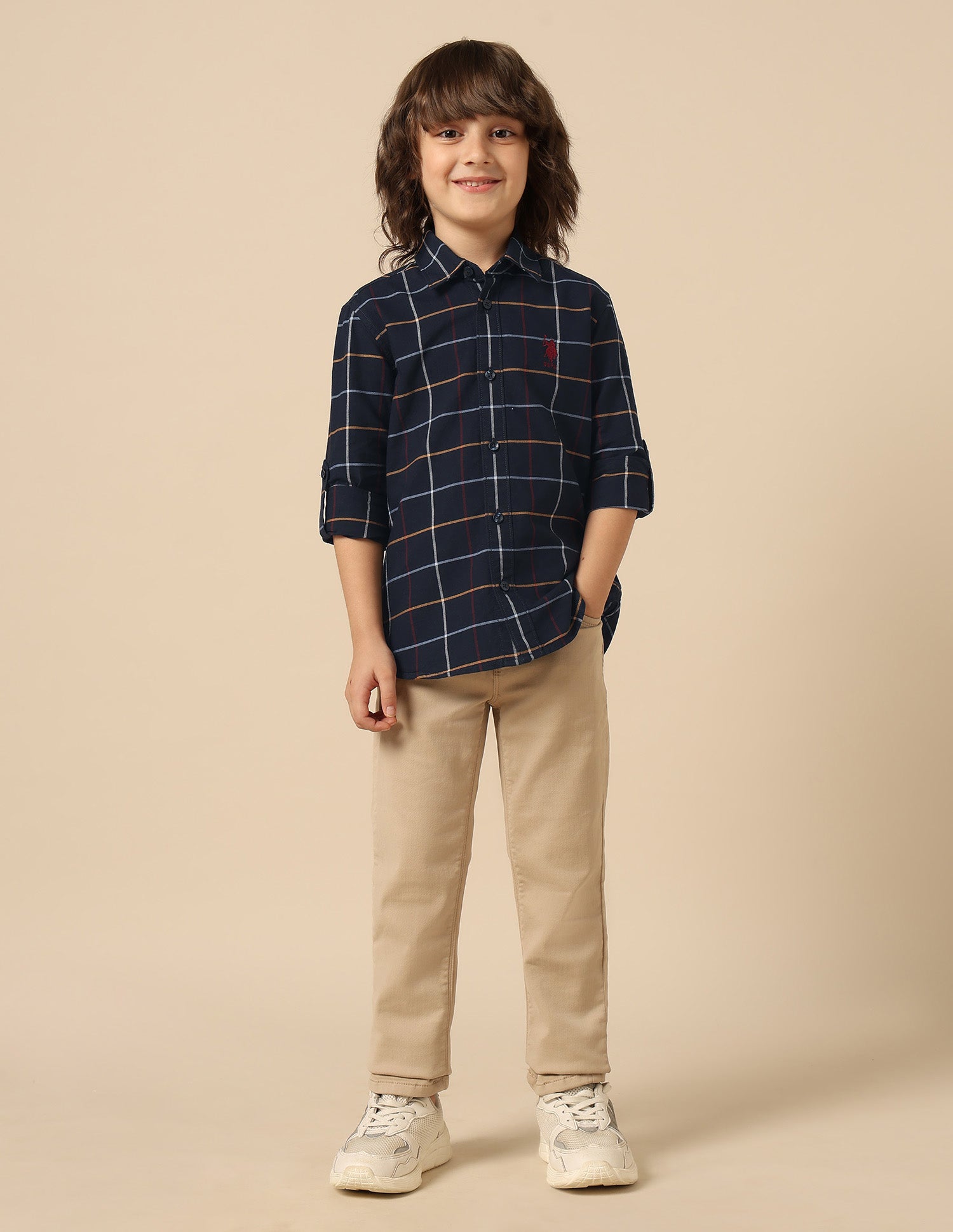 Boys All Over Printed Oxford Shirt Navy - U.S. POLO ASSN. | Large