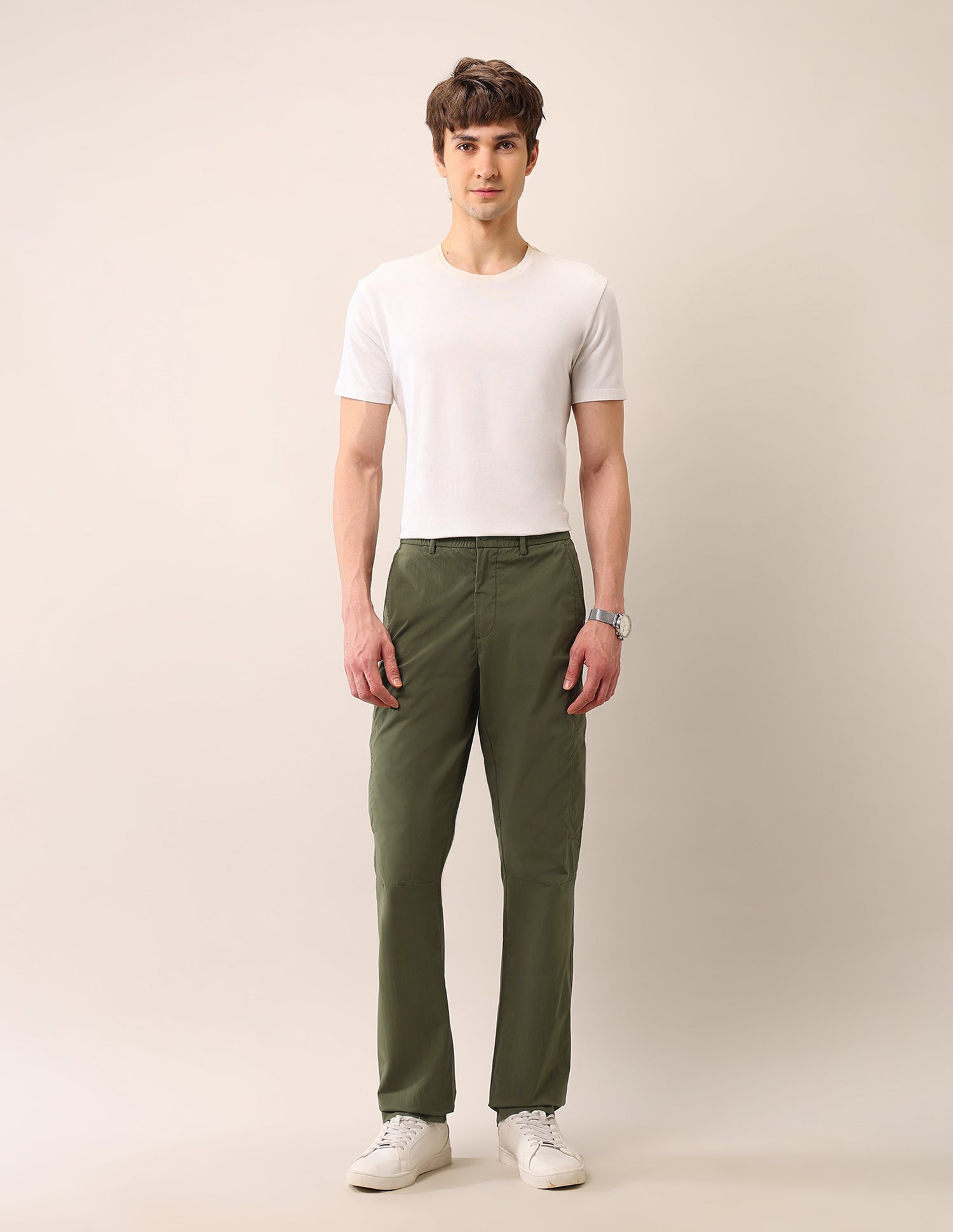 Mid Rise Riley Straight Fit Trousers Olive - U.S. Polo Assn. India | Large