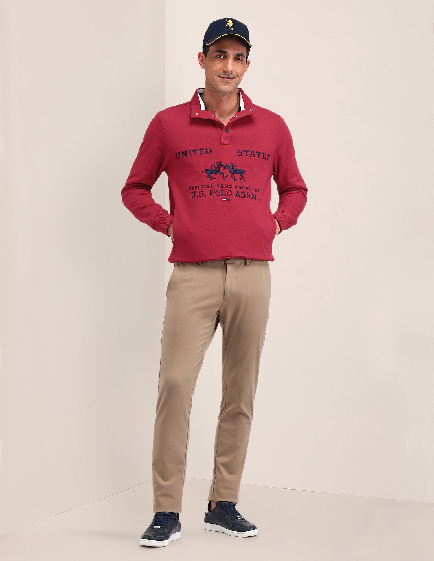 Brand Printed Regular Fit Sweatshirt Red - U.S. POLO ASSN. | Large