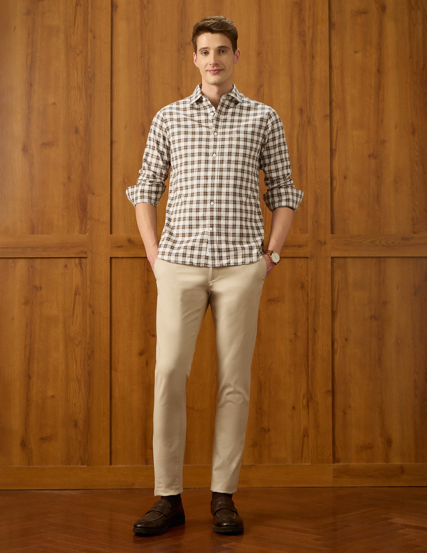 Equestrian Sports @ Elevnado Plaid Checked Shirt Khaki - U.S. Polo Assn. India | Large