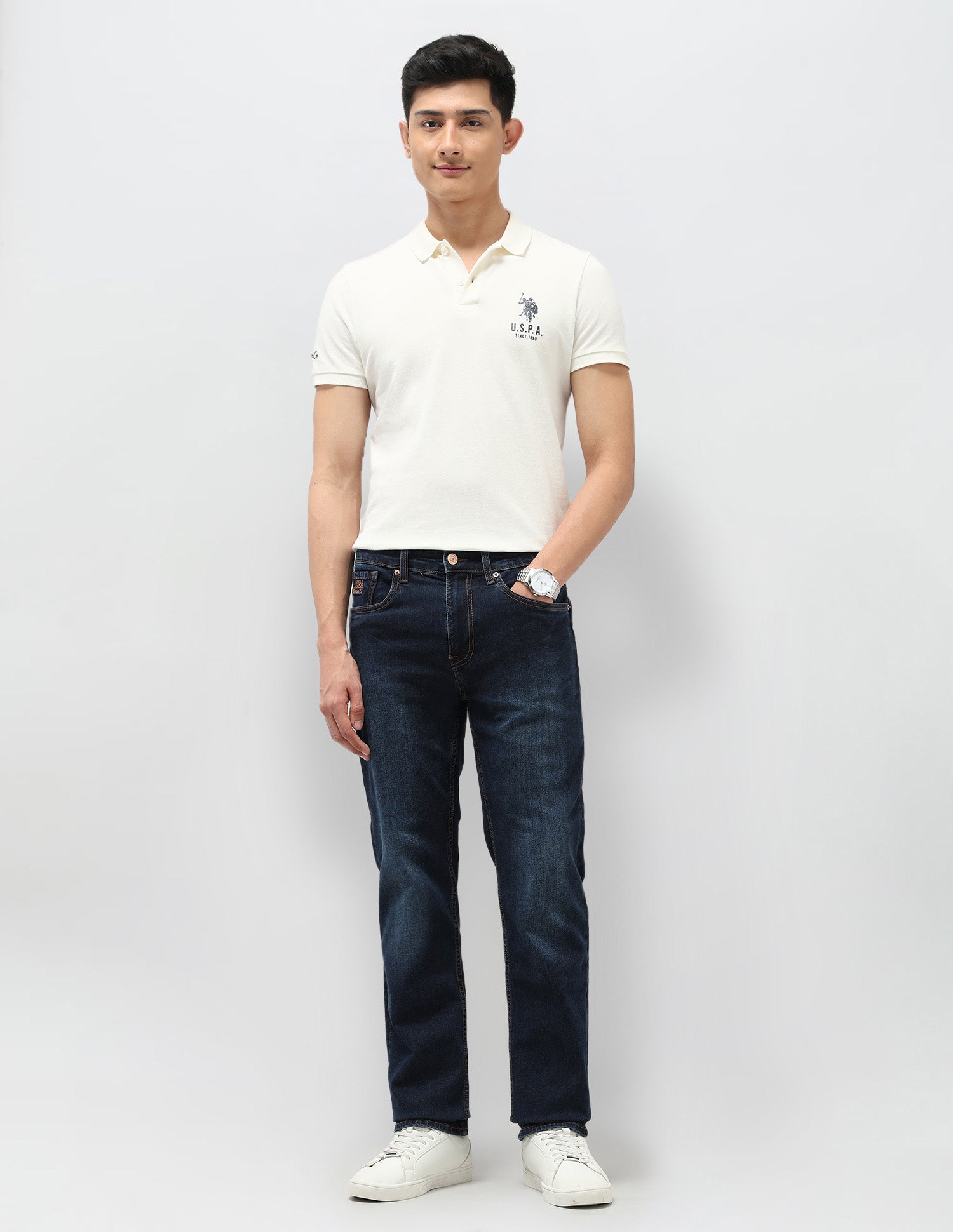 Harold Slim Straight Fit Blue Jeans Indigo - U.S. POLO ASSN. | Large