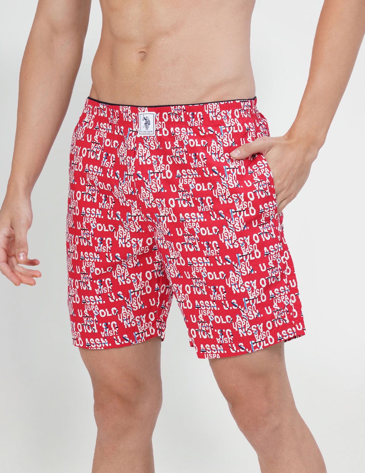 Relaxed Fit Printed IYAB Boxers - Pack Of 1 Red - U.S. POLO ASSN. | Large