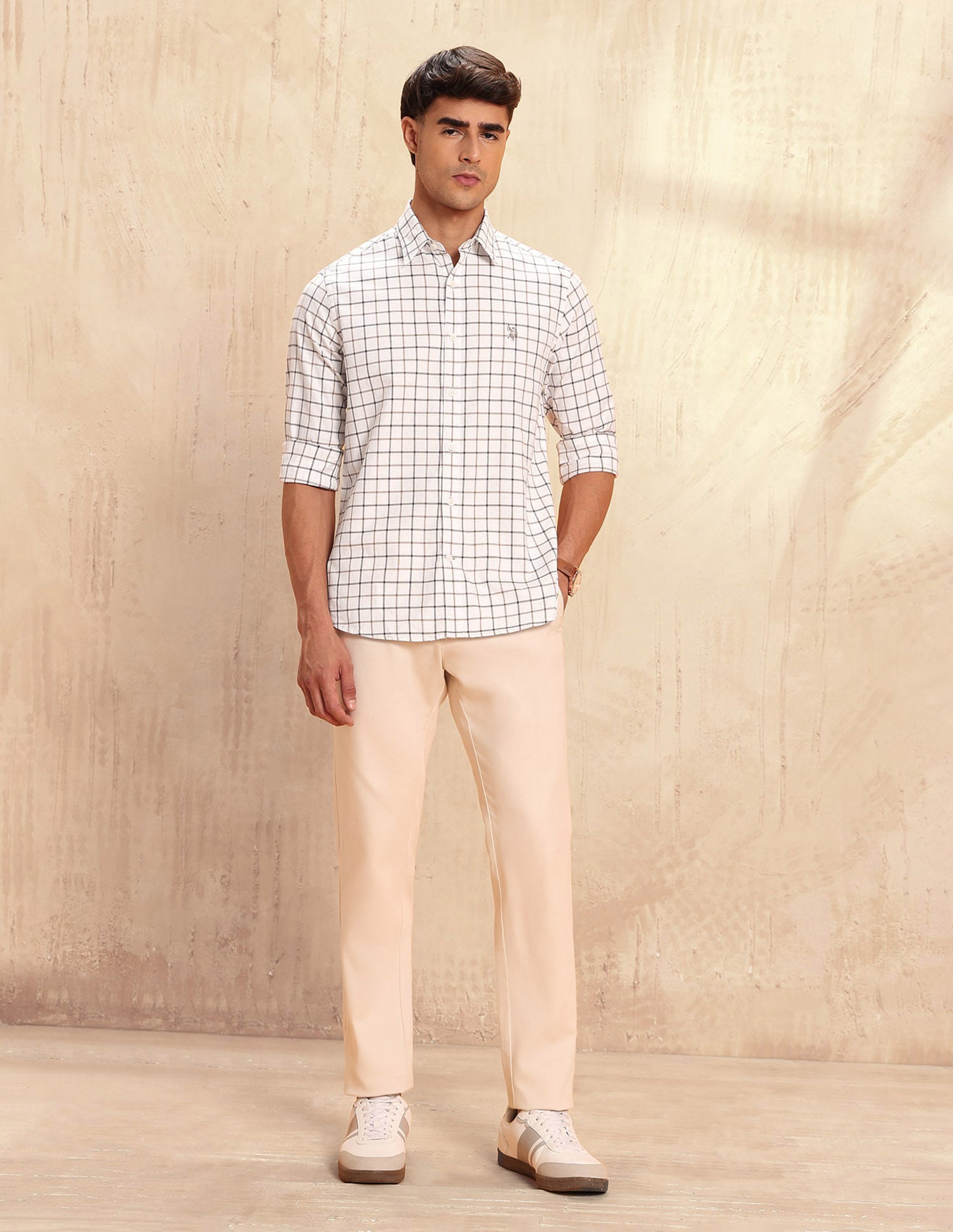 Tailored Fit Graph Checked Shirt Brown - U.S. POLO ASSN. | Large