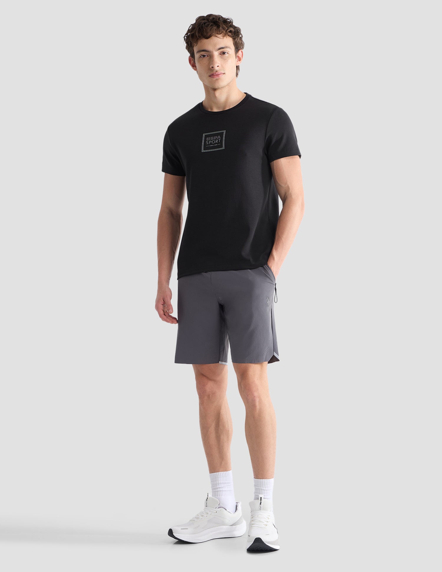 Solid Slim Fit Active T-Shirt Black - U.S. Polo Assn. India | Large