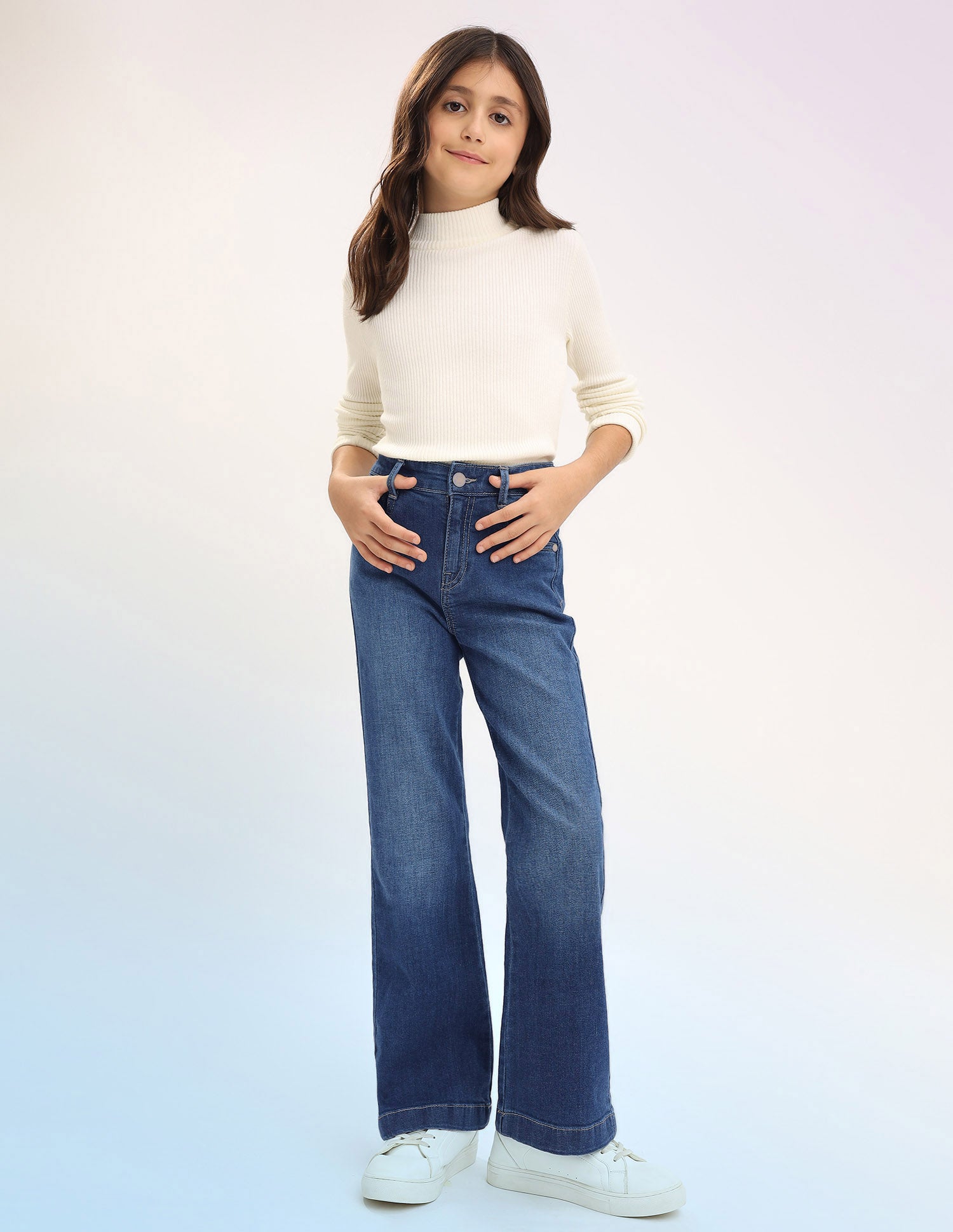 Girls Bootcut Fit Blue Jeans Blue - U.S. POLO ASSN. | Large