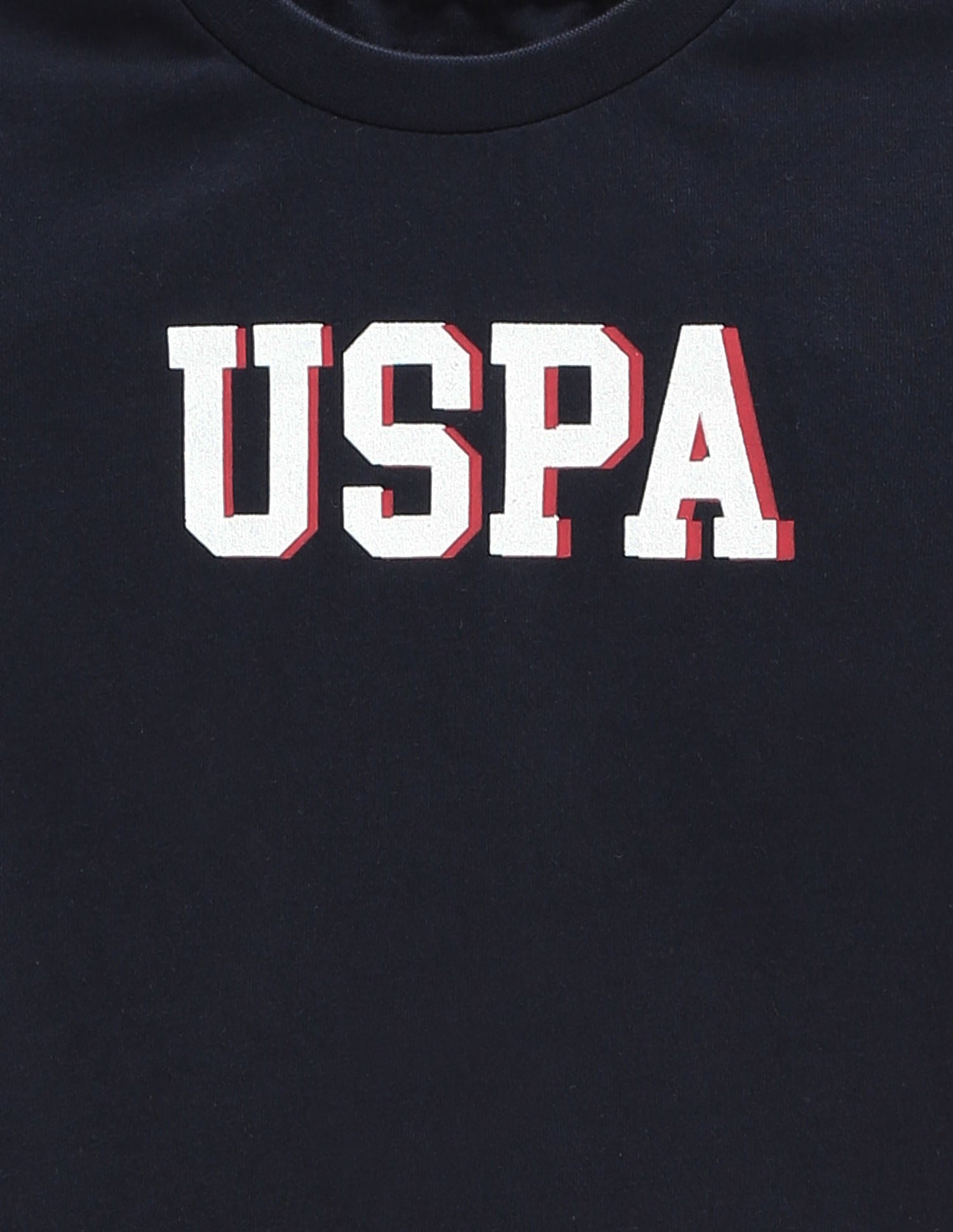 Boys Typography Print Cotton T-Shirt Navy - U.S. POLO ASSN. | Large