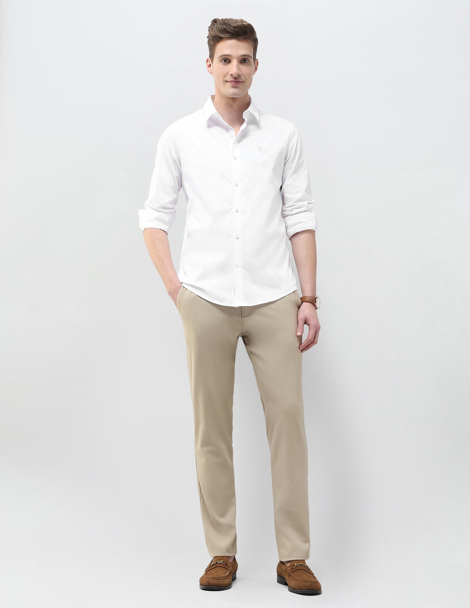 Poplin Black & Gold Shirt White - U.S. Polo Assn. India | Large