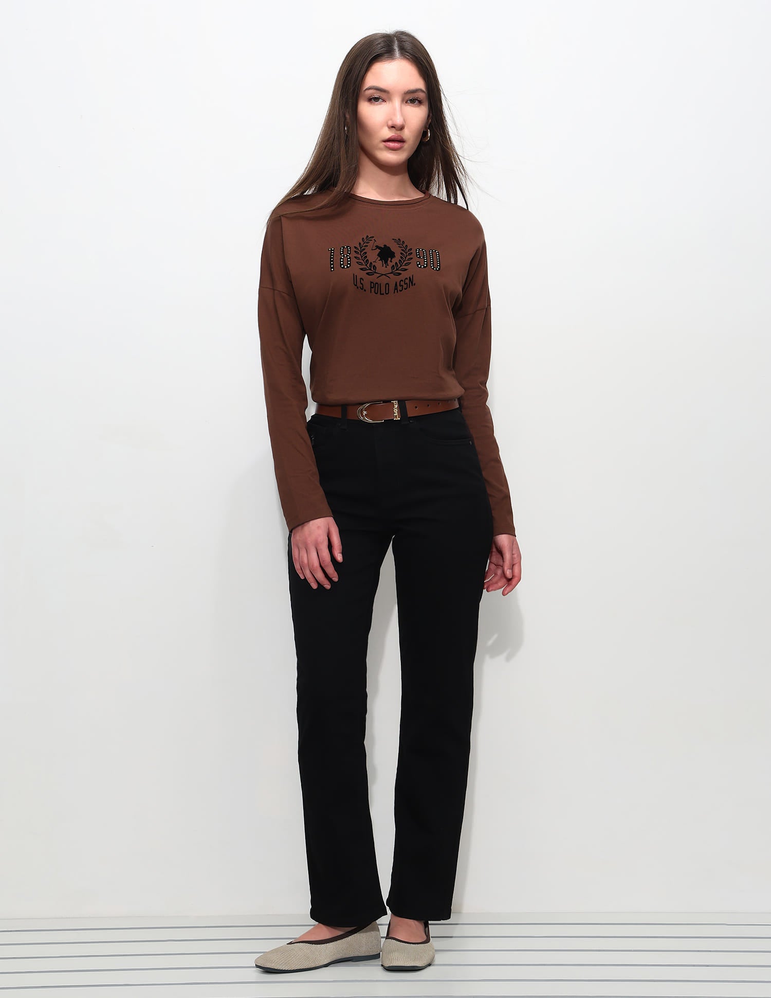 Relaxed Fit Brand Printed T-Shirt Brown - U.S. Polo Assn. India | Large