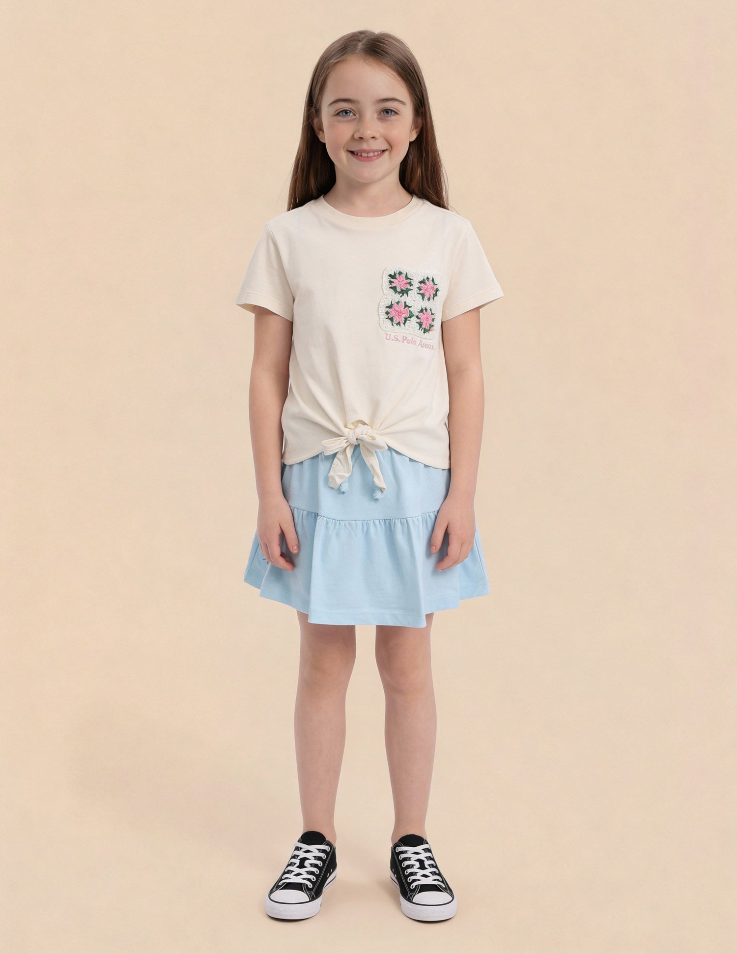 Floral Crochet Regular Fit Knotted Top Off White - U.S. Polo Assn. India | Large