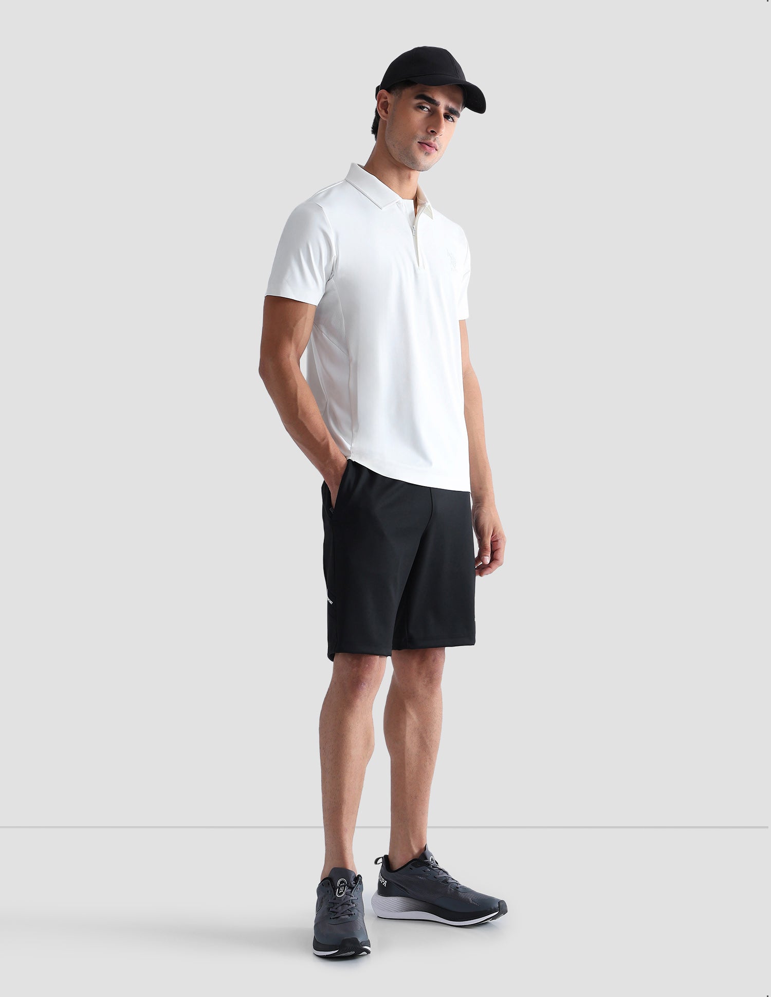 Slim Fit Solid Active Polo Shirt Off White - U.S. POLO ASSN. | Large