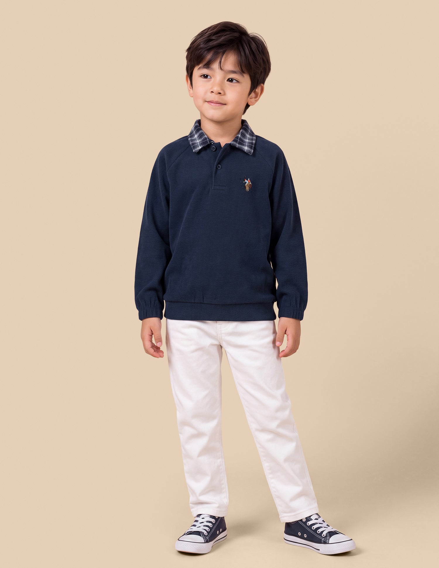 Solid Regular Fit Sweatshirt Navy - U.S. Polo Assn. India | Large
