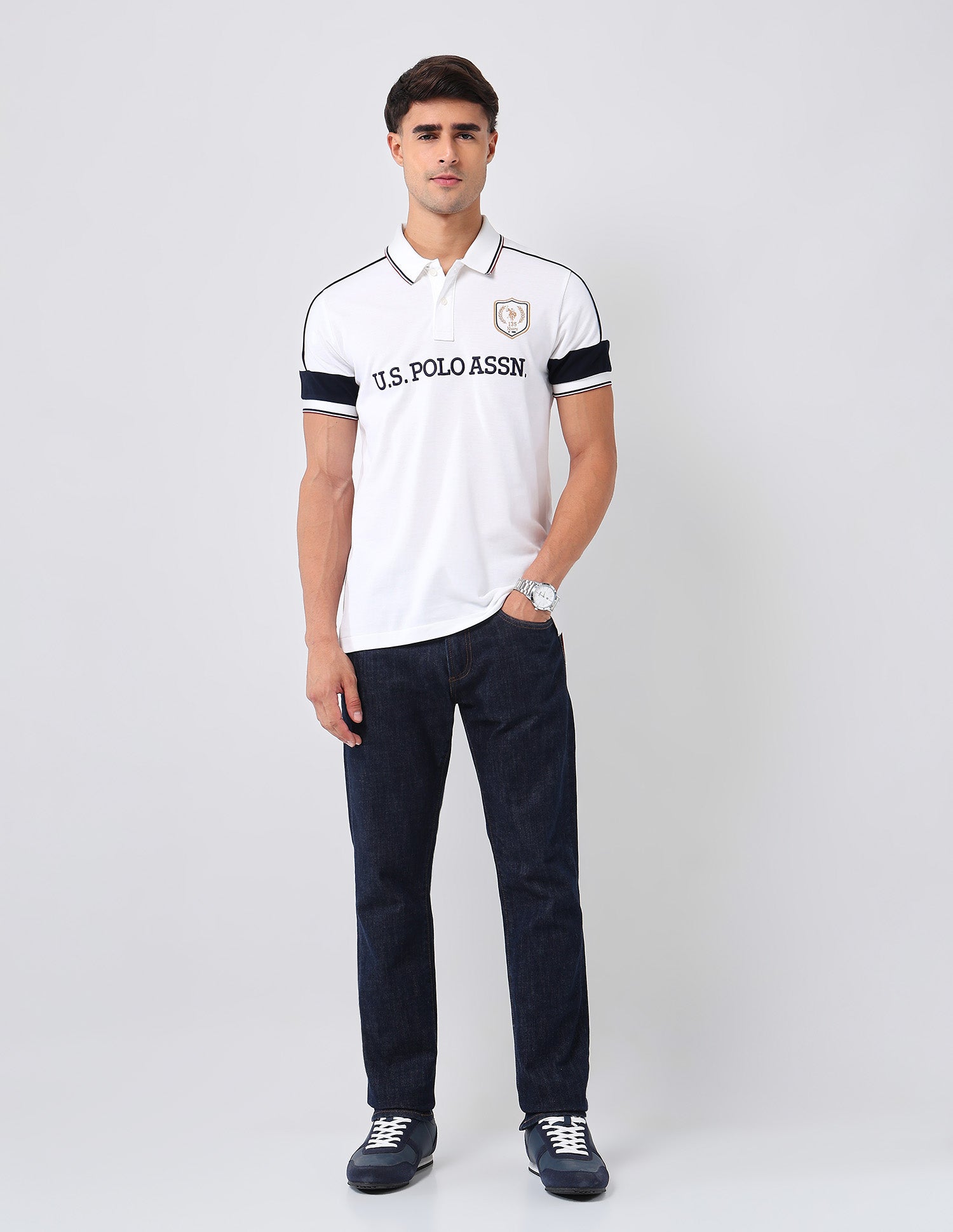 Brand Embroidered Regular Fit Polo Shirt White - U.S. POLO ASSN. | Large