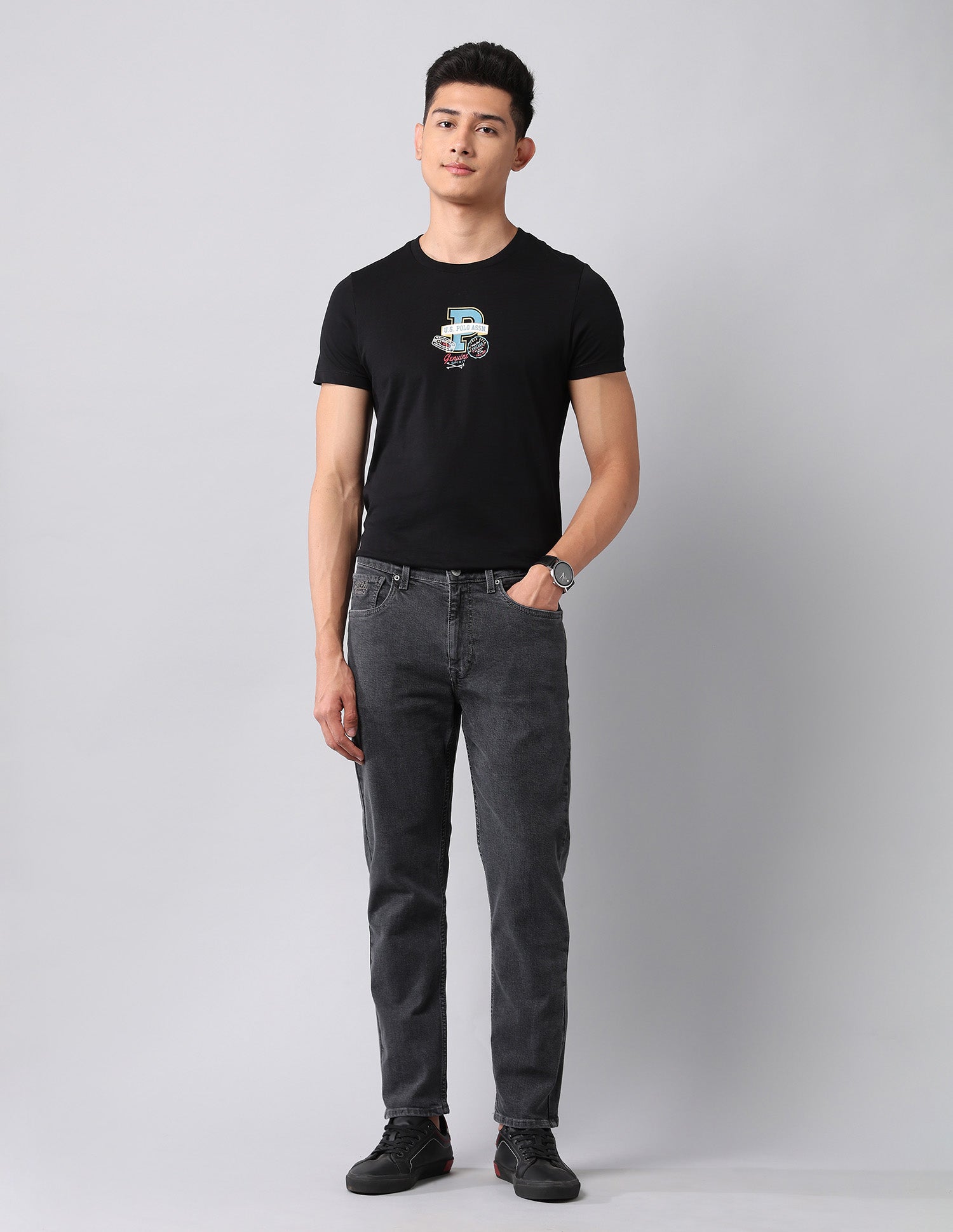 Cole Comfort Cropped Fit Grey Jeans Grey - U.S. POLO ASSN. | Large