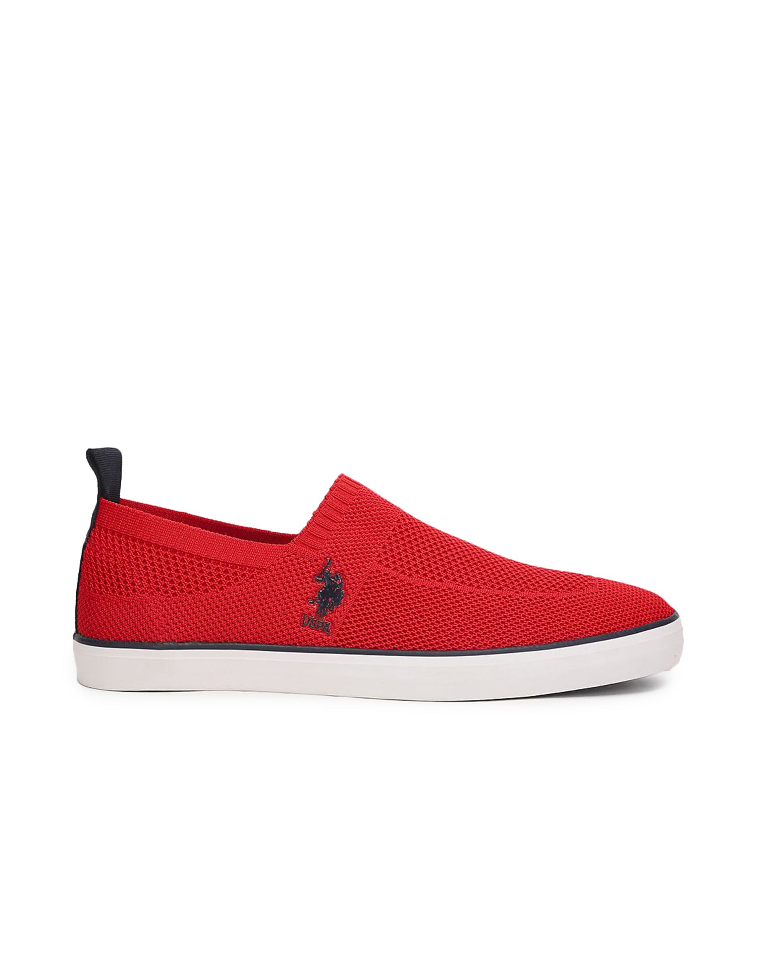 Men Low Top Premium Knit Octavia Slip On Shoes Red - U.S. Polo Assn. India | Large