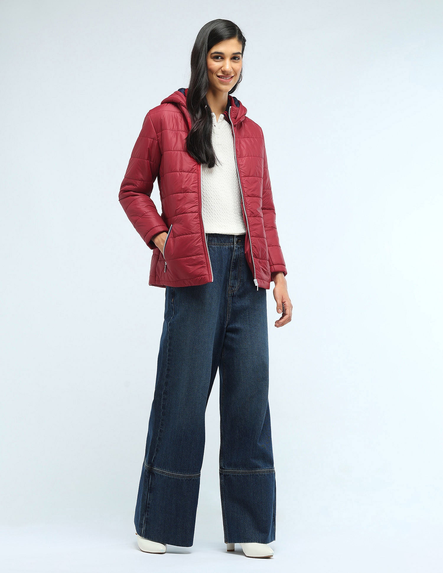 Hooded Solid Padded Jacket Maroon - U.S. POLO ASSN. | Large