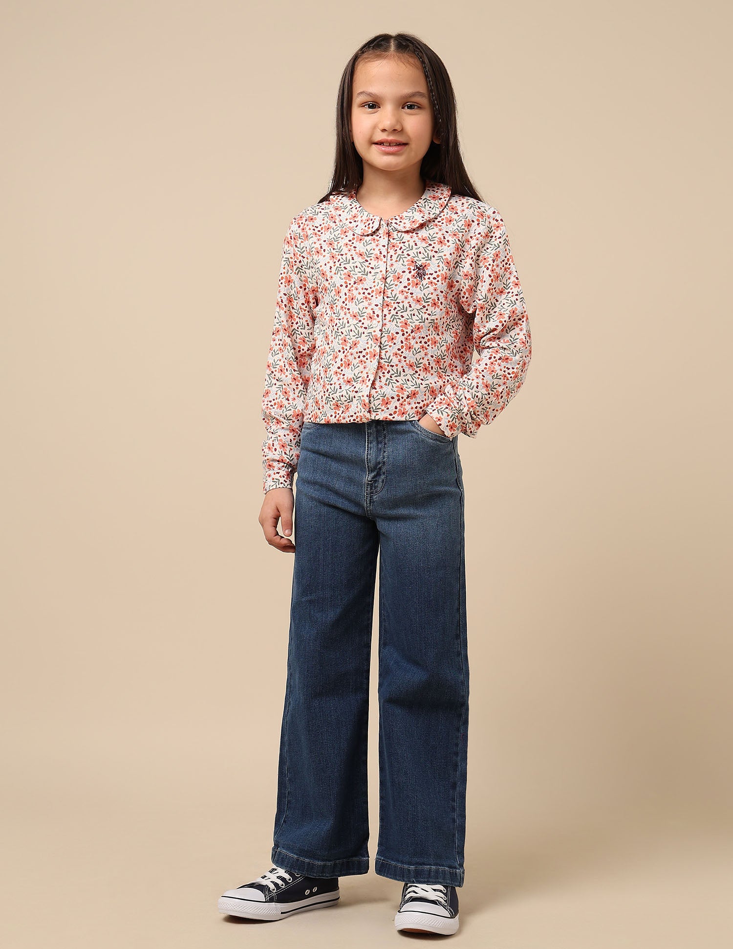 Girls Floral Brand Printed Top Multi6 - U.S. POLO ASSN. | Large