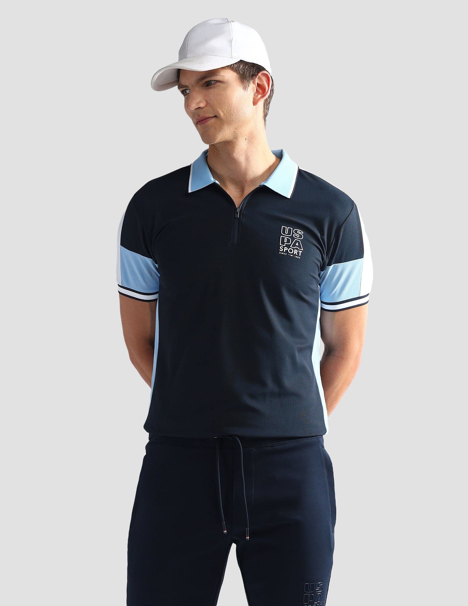 Colour Block Slim Polo Shirt Navy - U.S. Polo Assn. India | Large