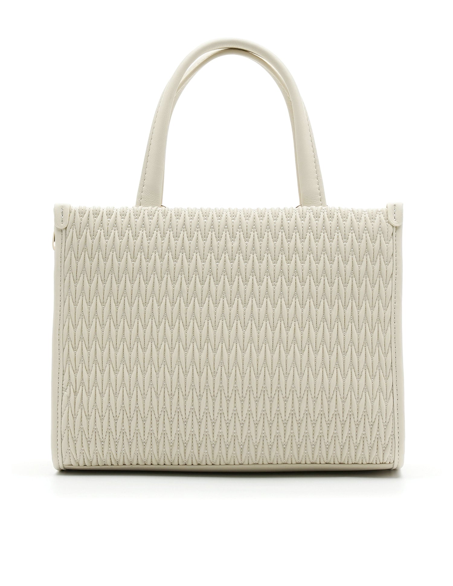 Chloe Textured Satchel Bag Off White - U.S. POLO ASSN. | Large