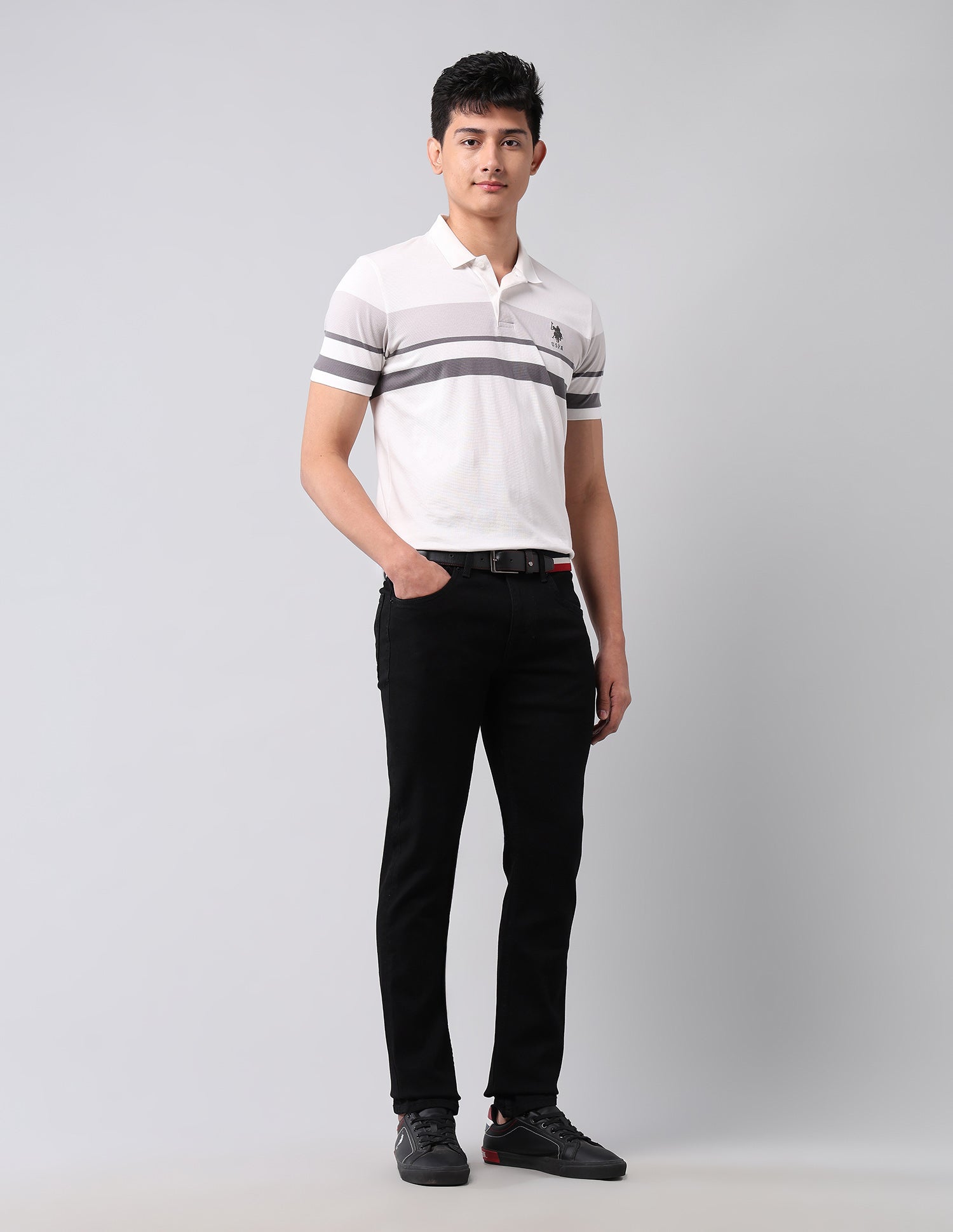 Regallo Skinny Fit Black Jeans Black - U.S. Polo Assn. India | Large