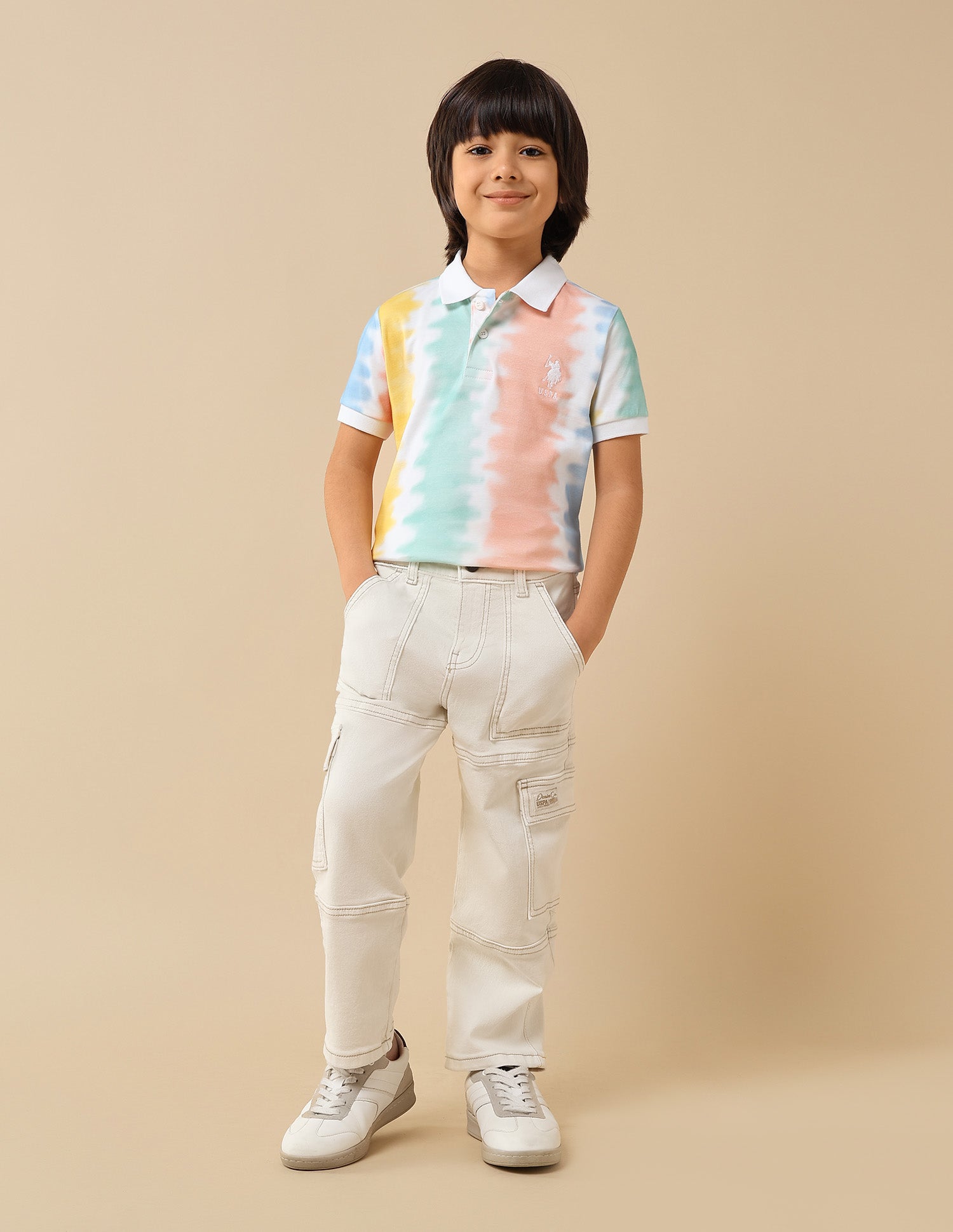 Boys All-Over Printed Regular Fit Polo Shirt Multi4 - U.S. POLO ASSN. | Large