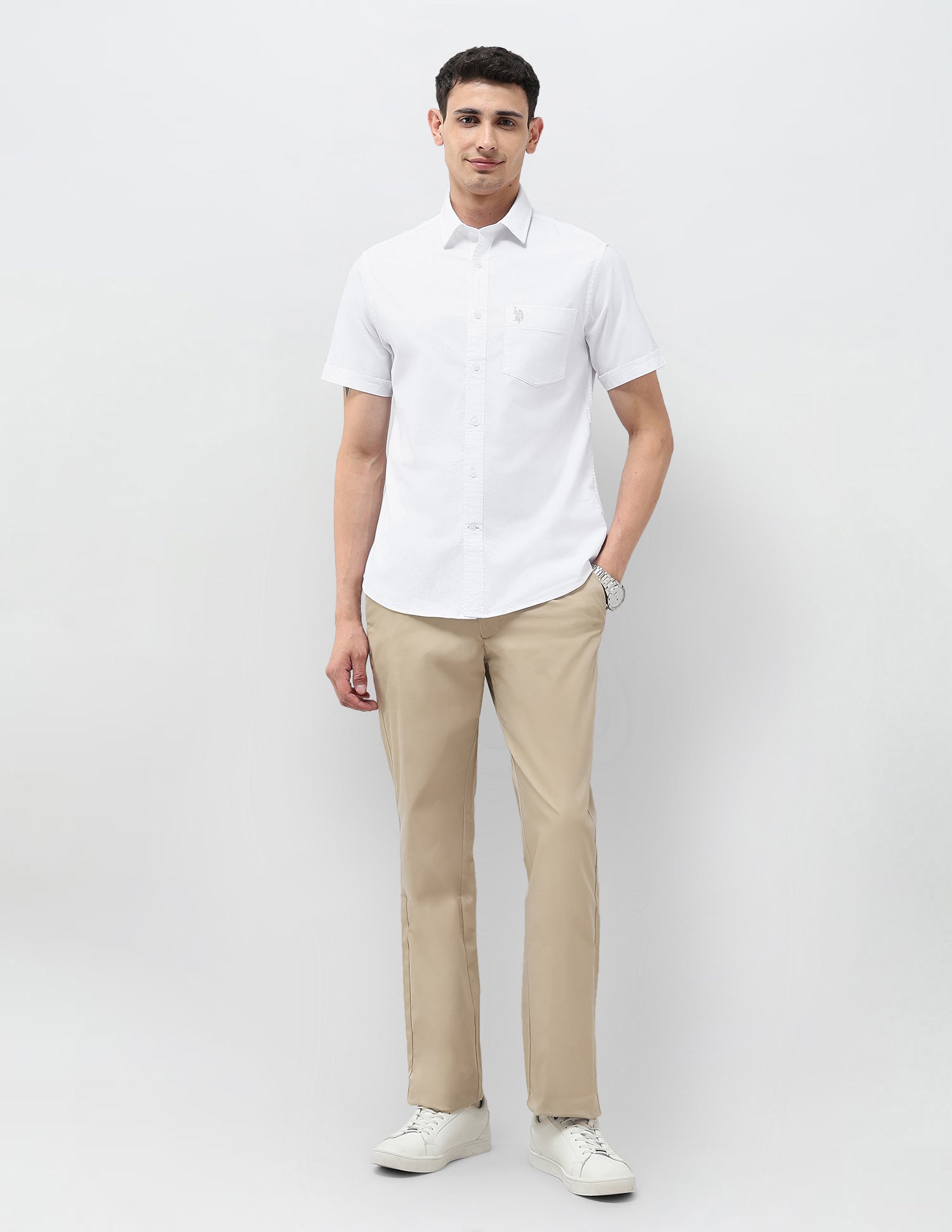 Tailored Fit Oxford Shirt White - U.S. Polo Assn. India | Large