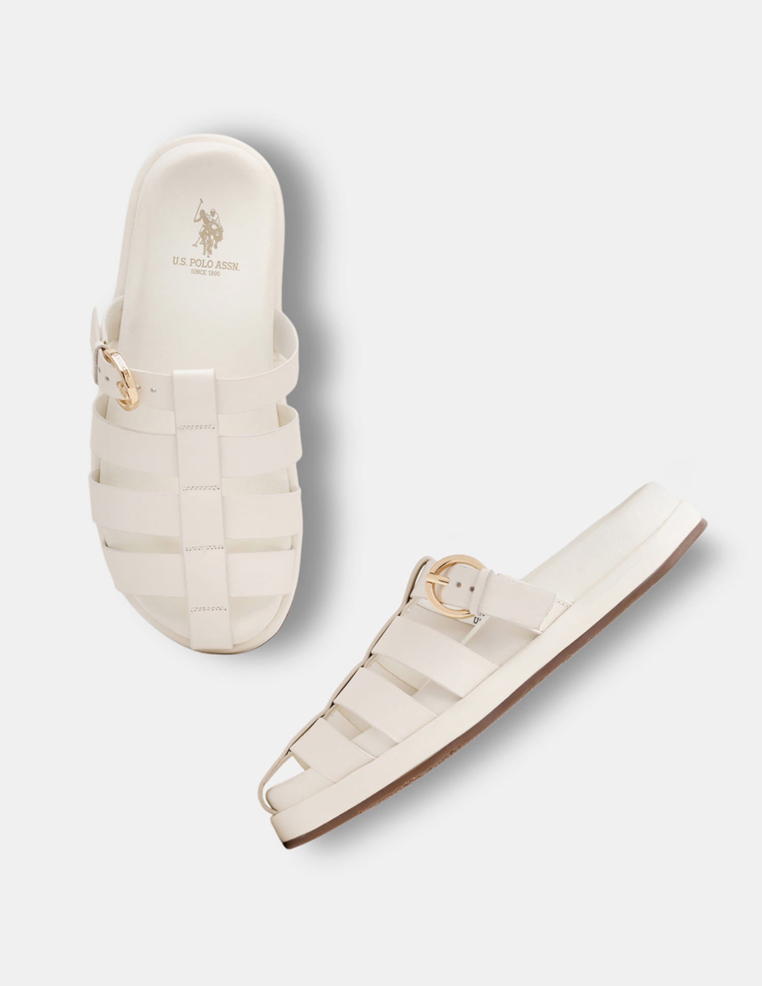 Women Minseo Multi Strap Sandals Off White - U.S. Polo Assn. India | Large
