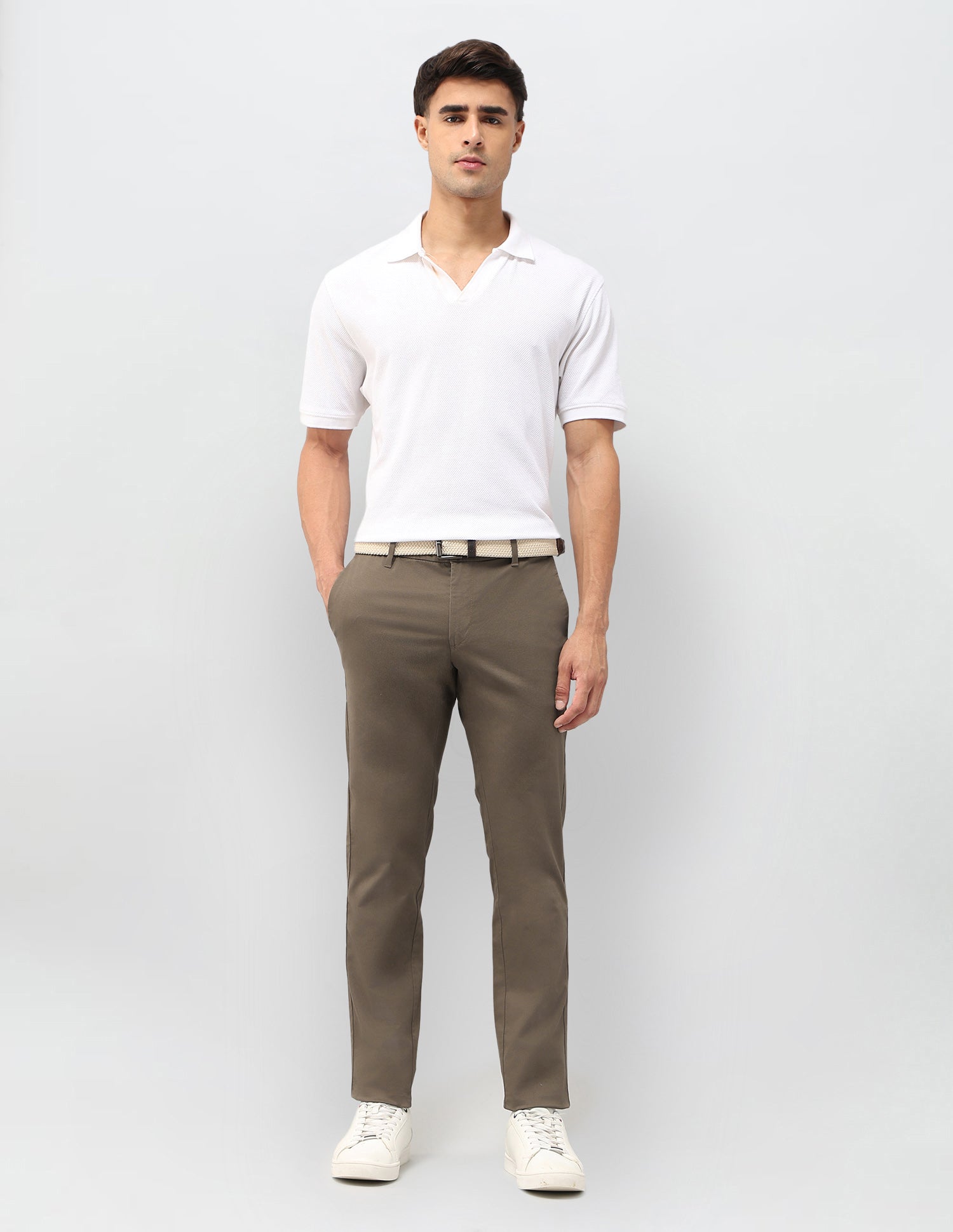 Denver Slim Fit Satin Trousers Brown - U.S. POLO ASSN. | Large