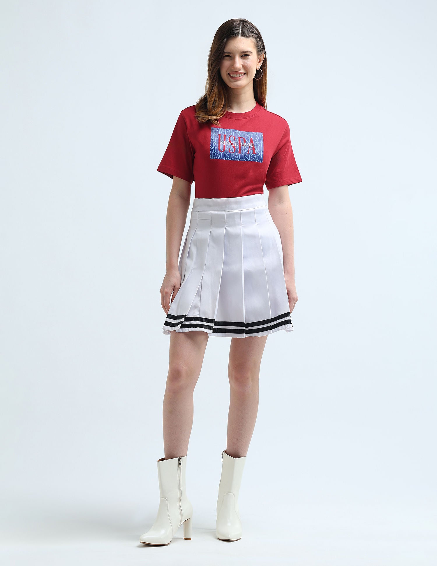HD Print Boxy Fit T-Shirt Red - U.S. Polo Assn. India | Large