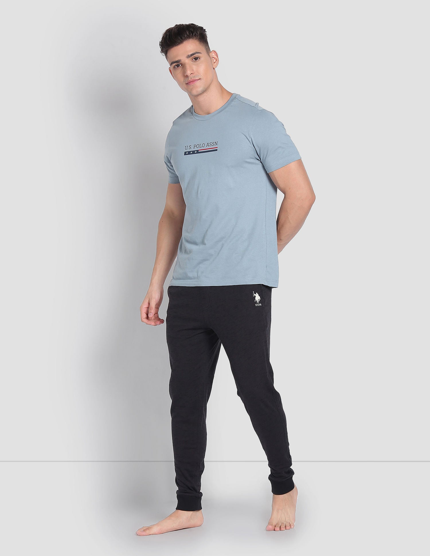 Heathered Drawstring Waist LJ004 Joggers - Pack Of 1 Black - U.S. POLO ASSN. | Large