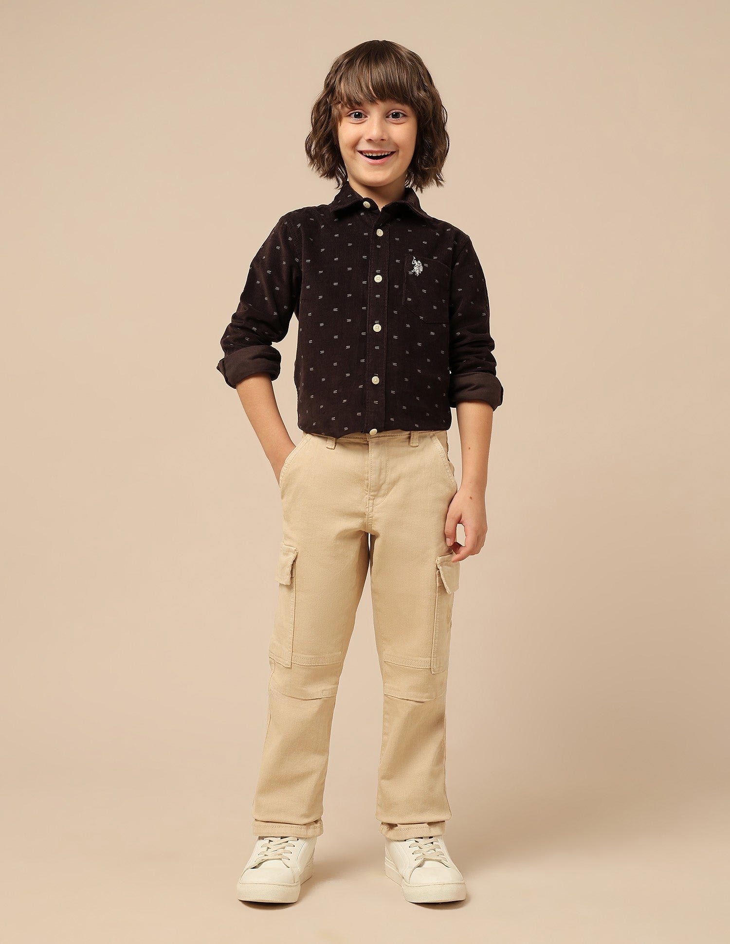 Boys Mid Rise Relaxed Fit Jeans Khaki - U.S. POLO ASSN. | Large