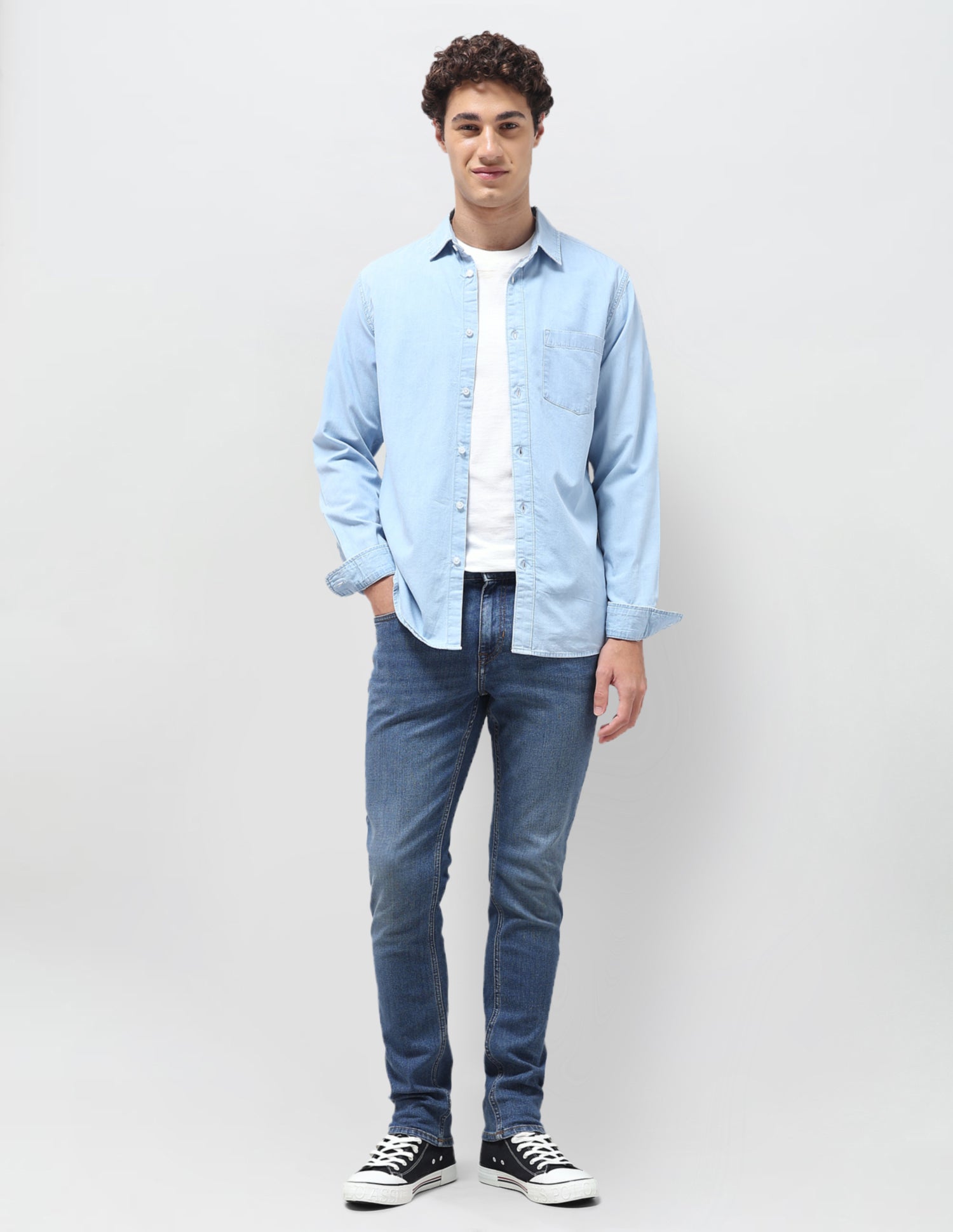 Brandon Slim Tapered Fit Blue Jeans Mid Blue - U.S. Polo Assn. India | Large