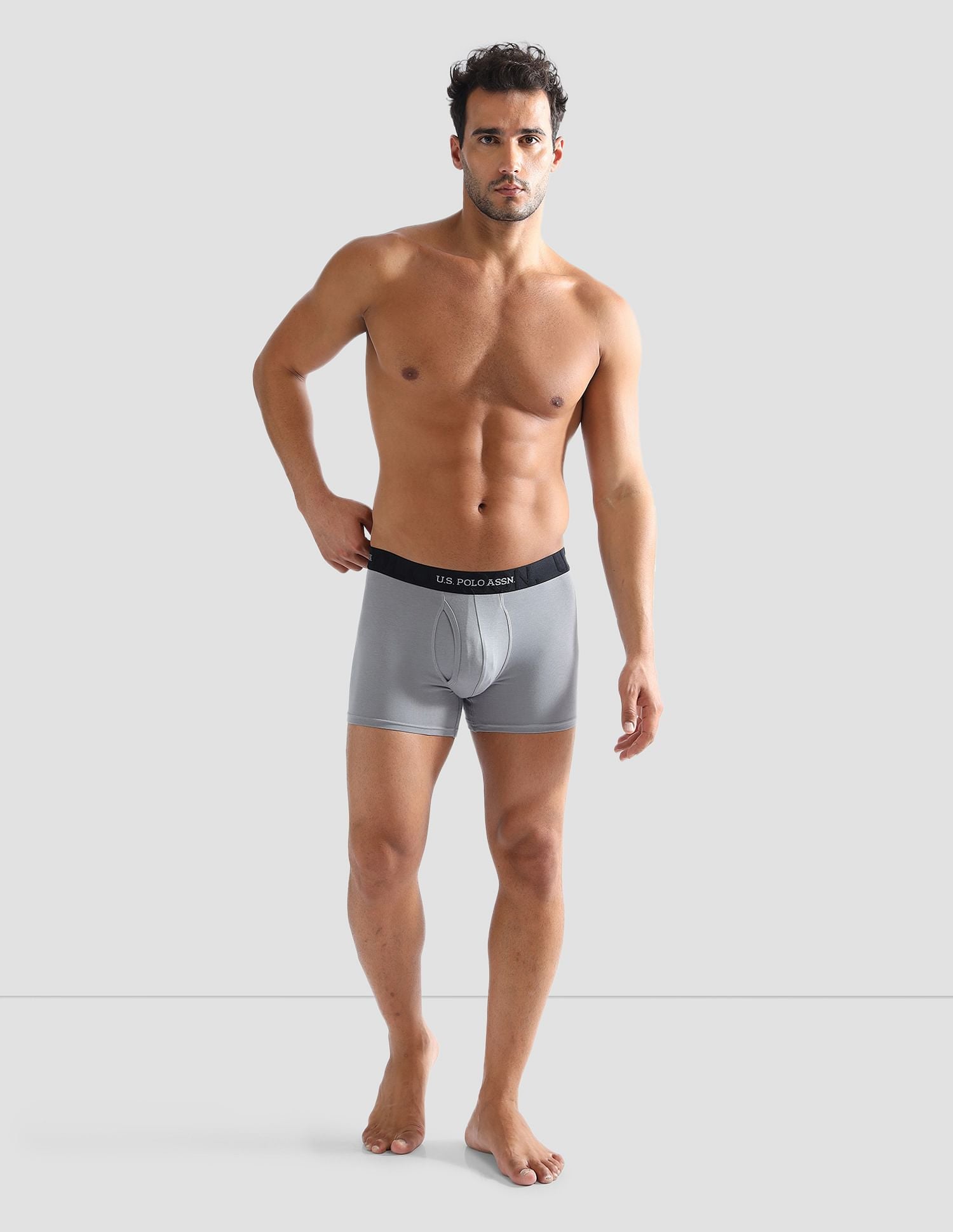 Anti Microbial Solid ET007 Trunks - Pack of 1 Grey - U.S. POLO ASSN. | Large