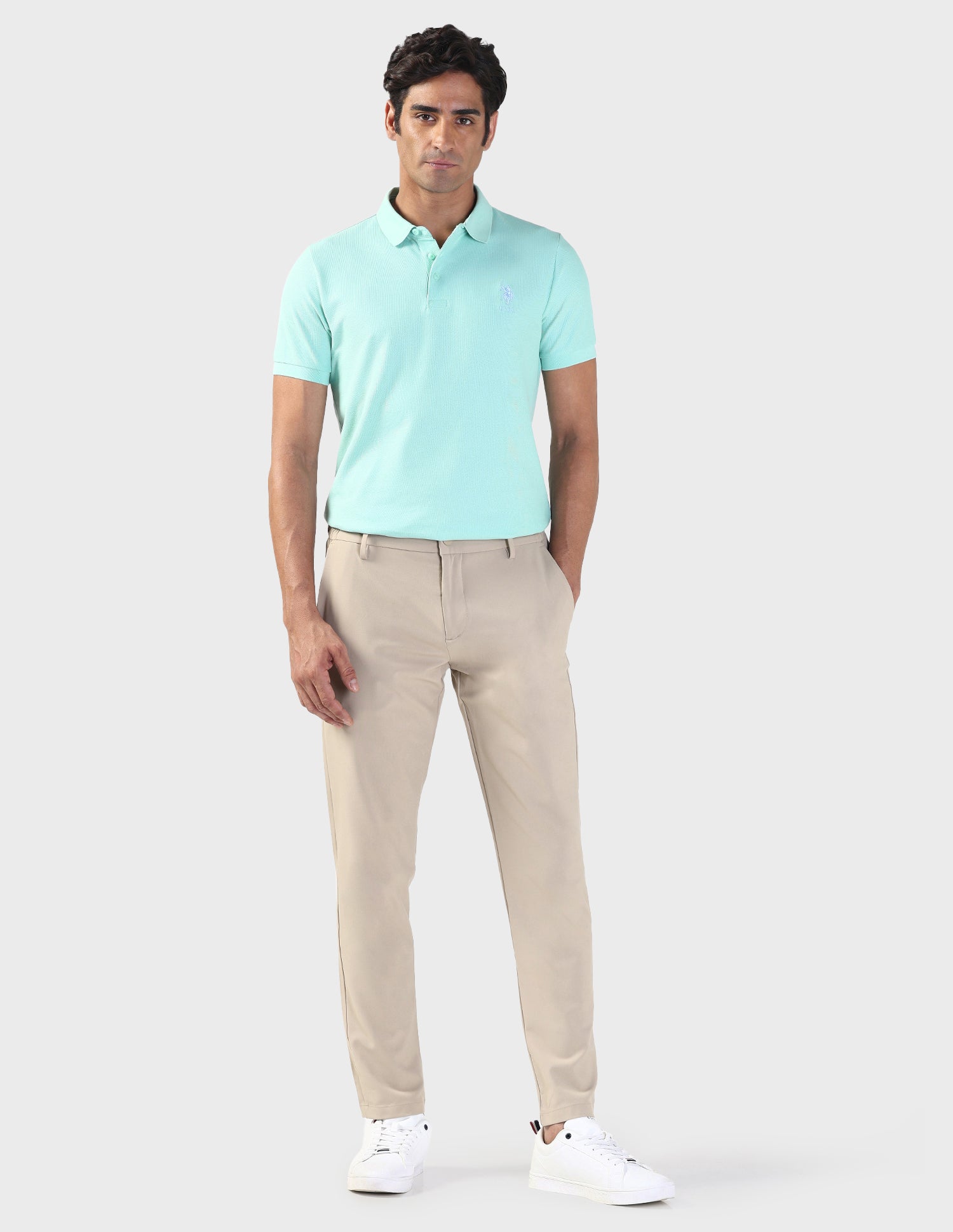 Liquid Cotton Slim Polo Shirt Aqua - U.S. Polo Assn. India | Large