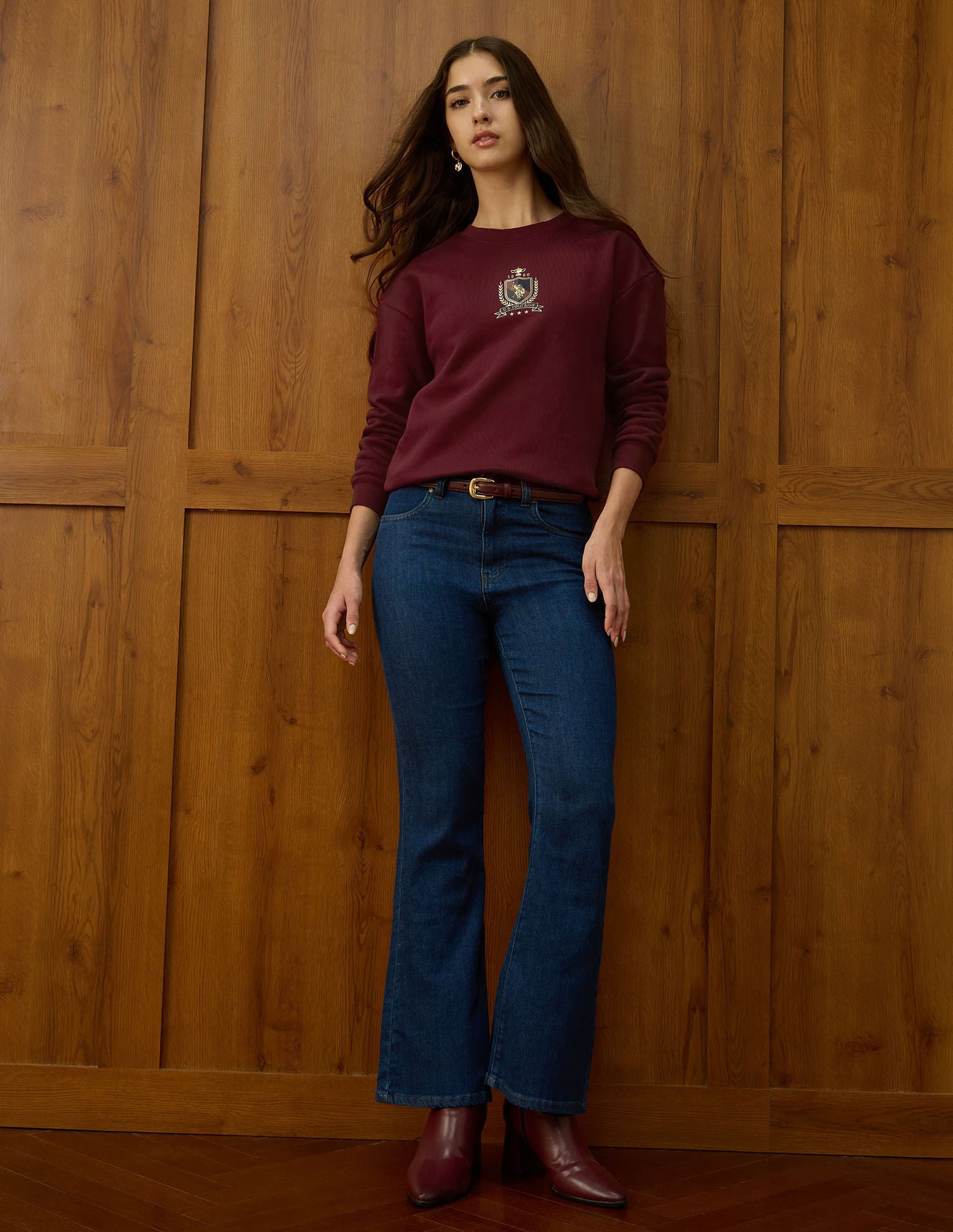 Brand Applique Regular Fit Sweatshirt Purple - U.S. POLO ASSN. | Large