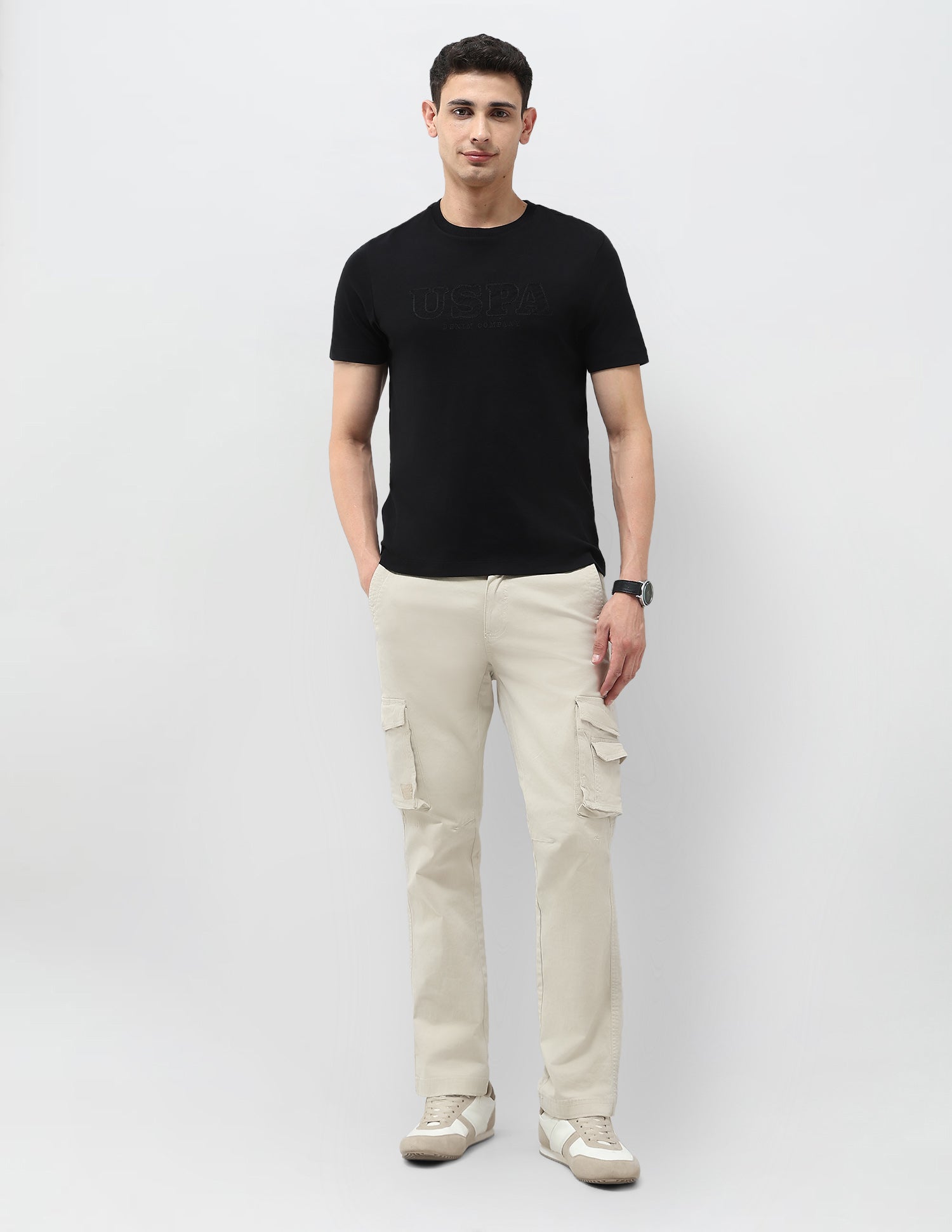 Monochrome Brand Embroidered T-Shirt Black - U.S. POLO ASSN. | Large